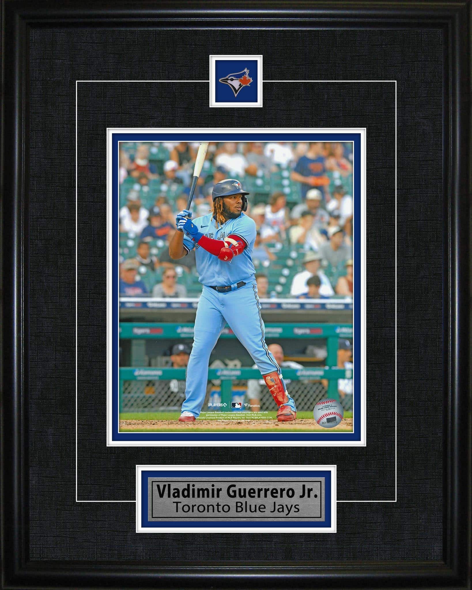 Vladimir Guerrero Jr. Framed 8" x 10" with Pin and Plate Toronto Blue Jays Stance-V 16" x 20"
