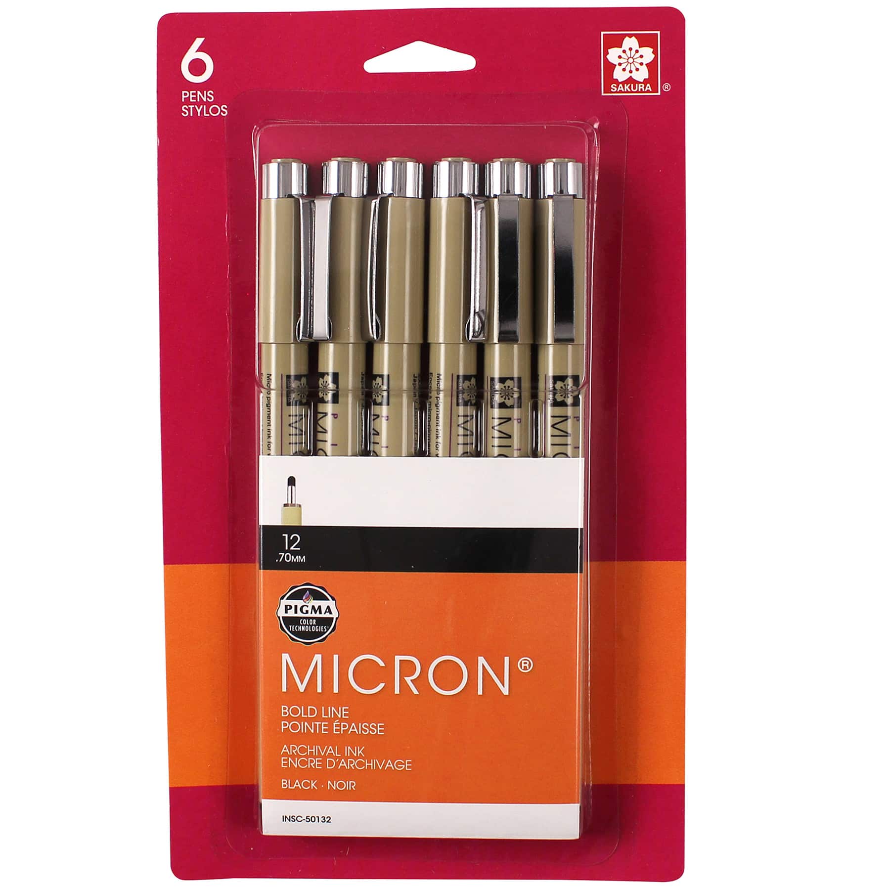 Pigma® Micron® Black Bold Line Ink Pens, 6ct.