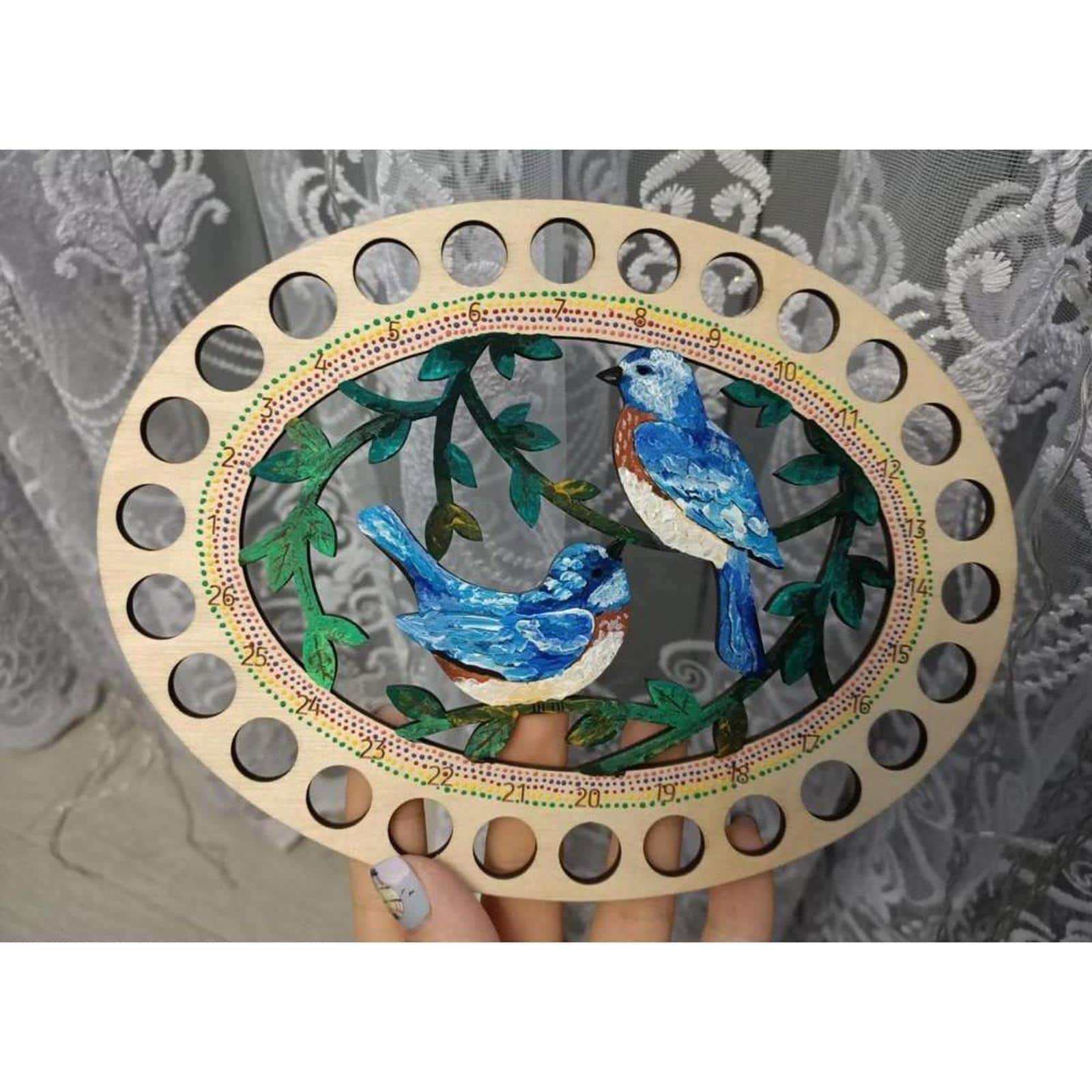 MP Studia OP-055 Birds and Tree Plywood Thread Organizer