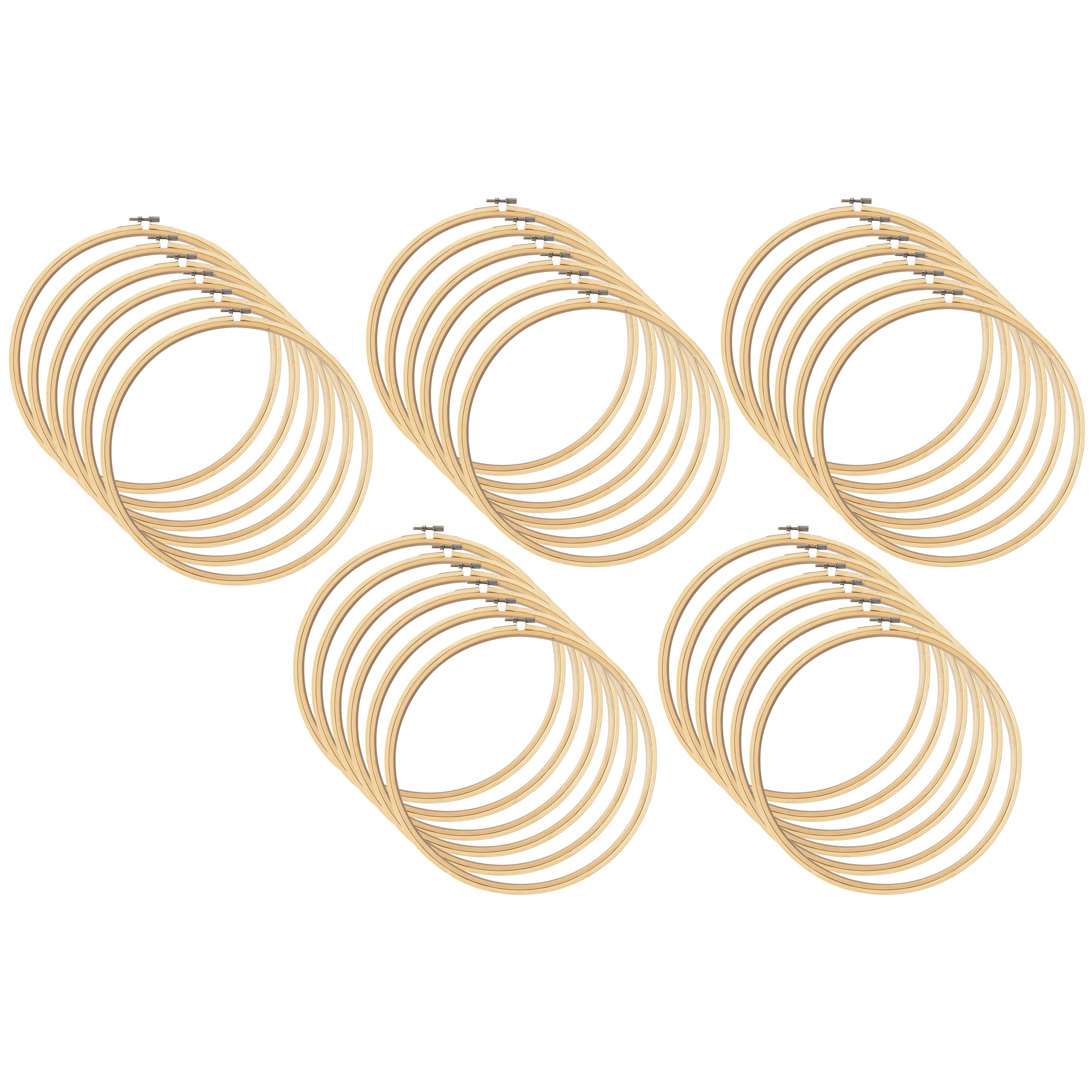 30 Pack: 10" Wooden Embroidery Hoop by Loops & Threads™