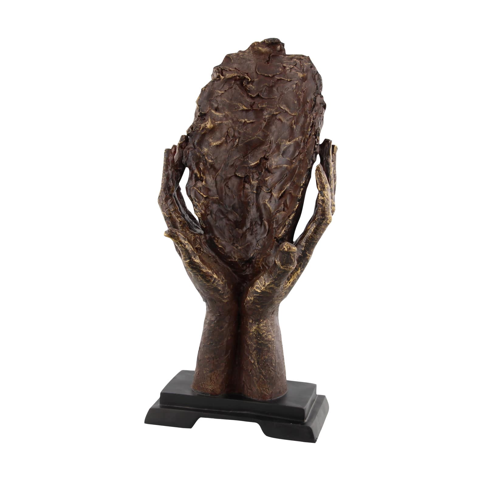 Brown Polystone Traditional Sculpture, Mask 16" x 5" x 8"