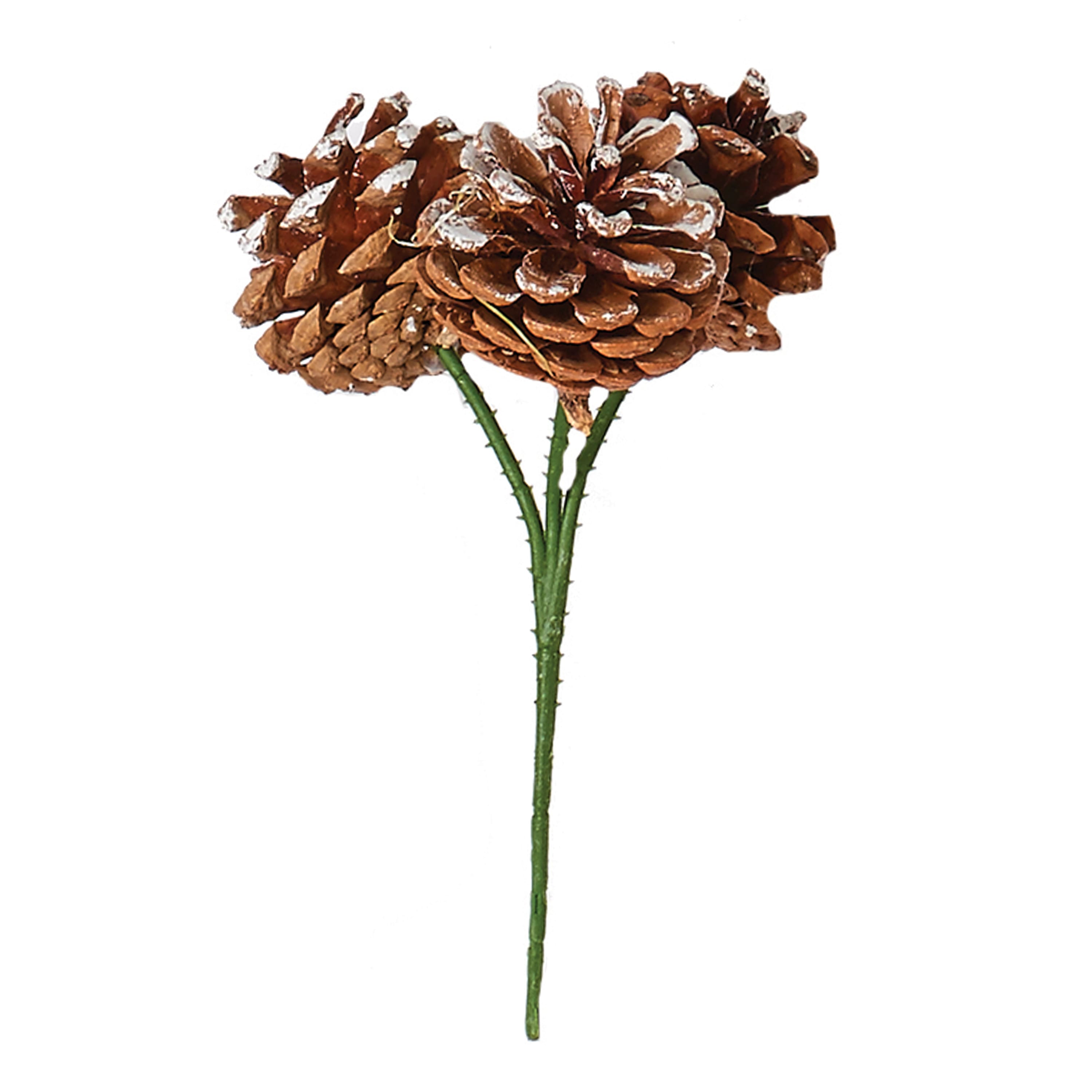 8" White Tip Pinecone Christmas Picks, 12ct.
