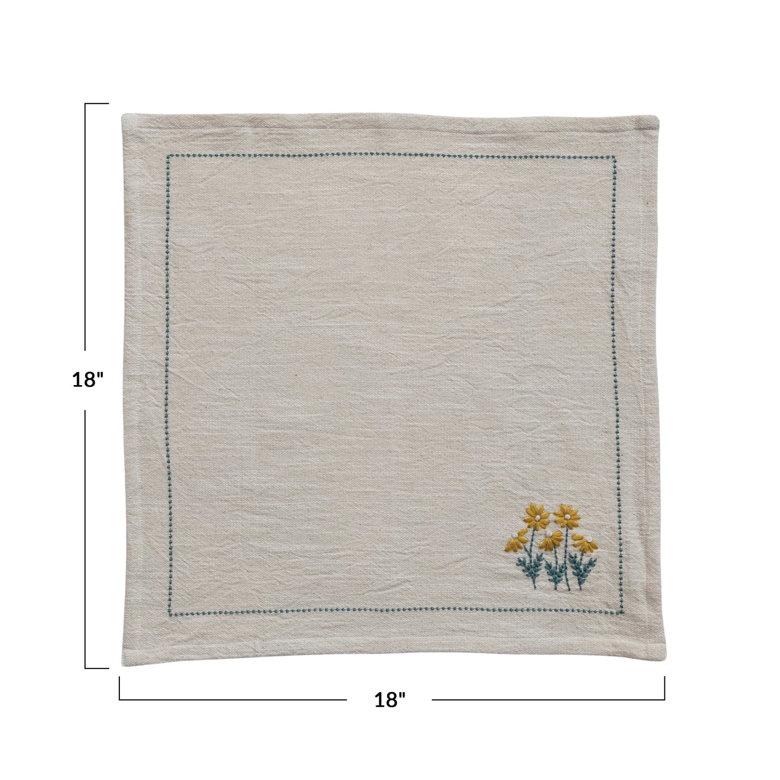 Hello Honey® Multicolor Floral Hand-Embroidered Cotton Napkins, 4ct.
