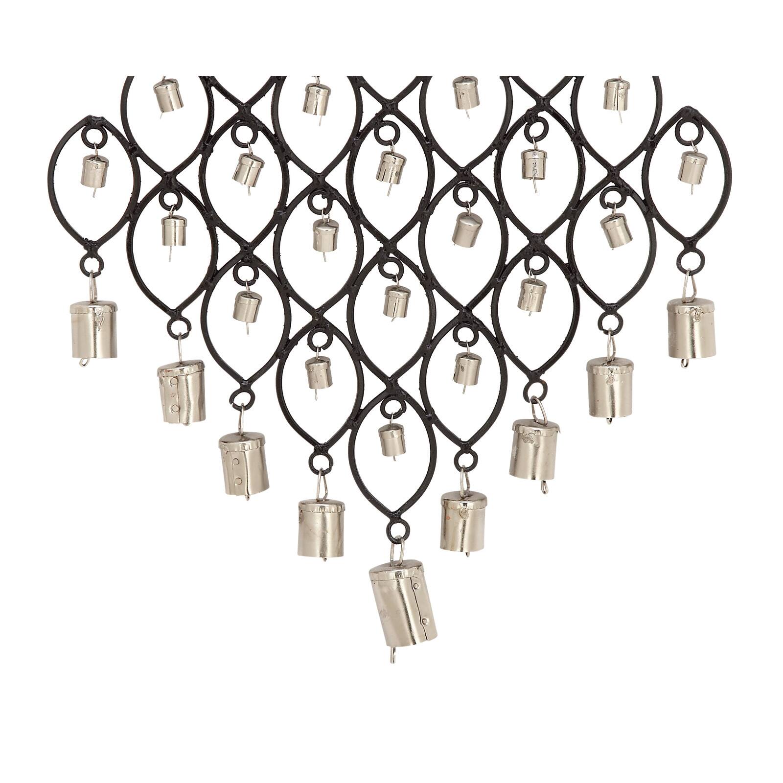 Black Metal Eclectic Windchime, 13" x 1" x 24"