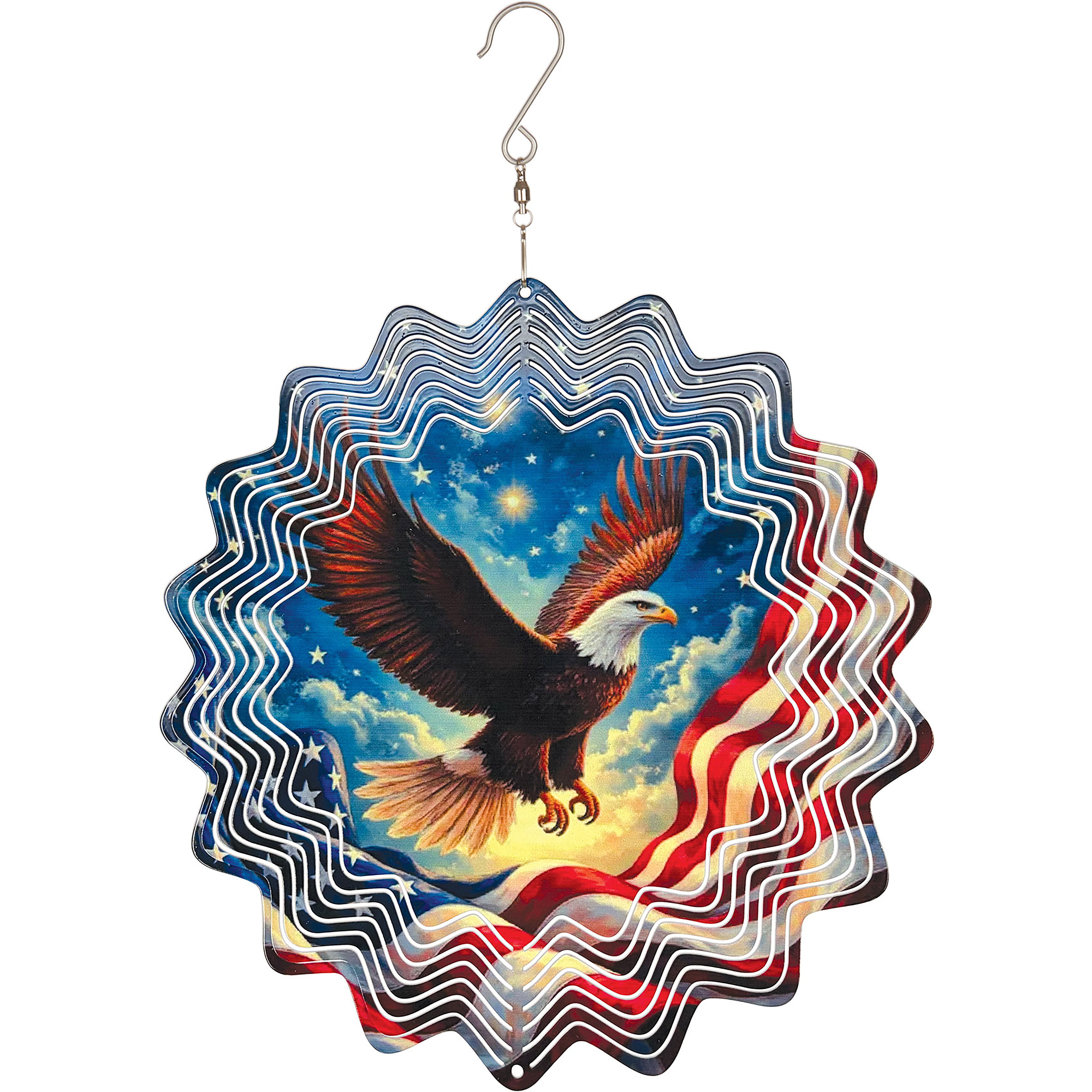 Sunset Vista Designs® 11" Majestic Soaring Eagle Metal Wind Spinner