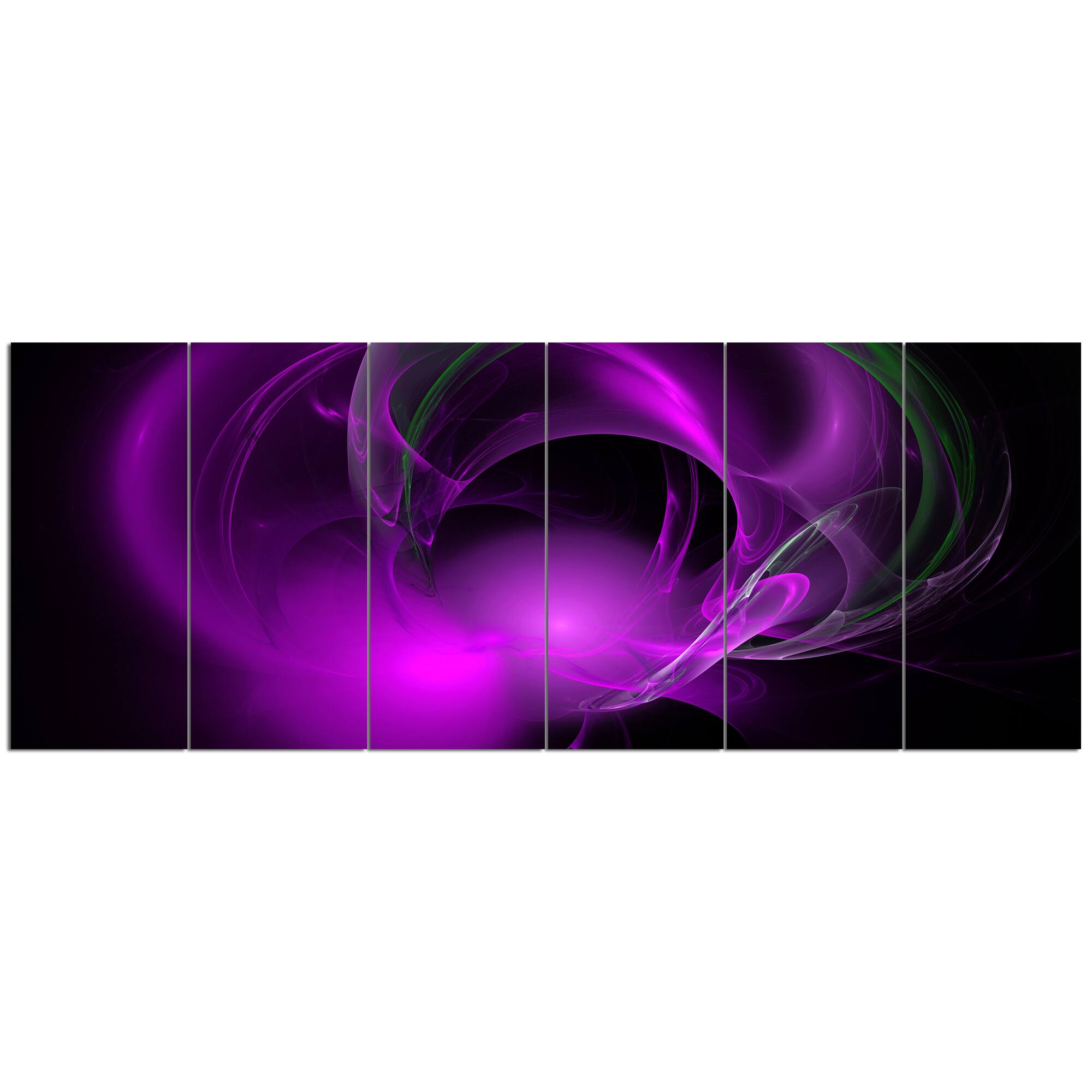 Designart - Purple Fractal Galactic Nebula - Abstract Wall Art Canvas