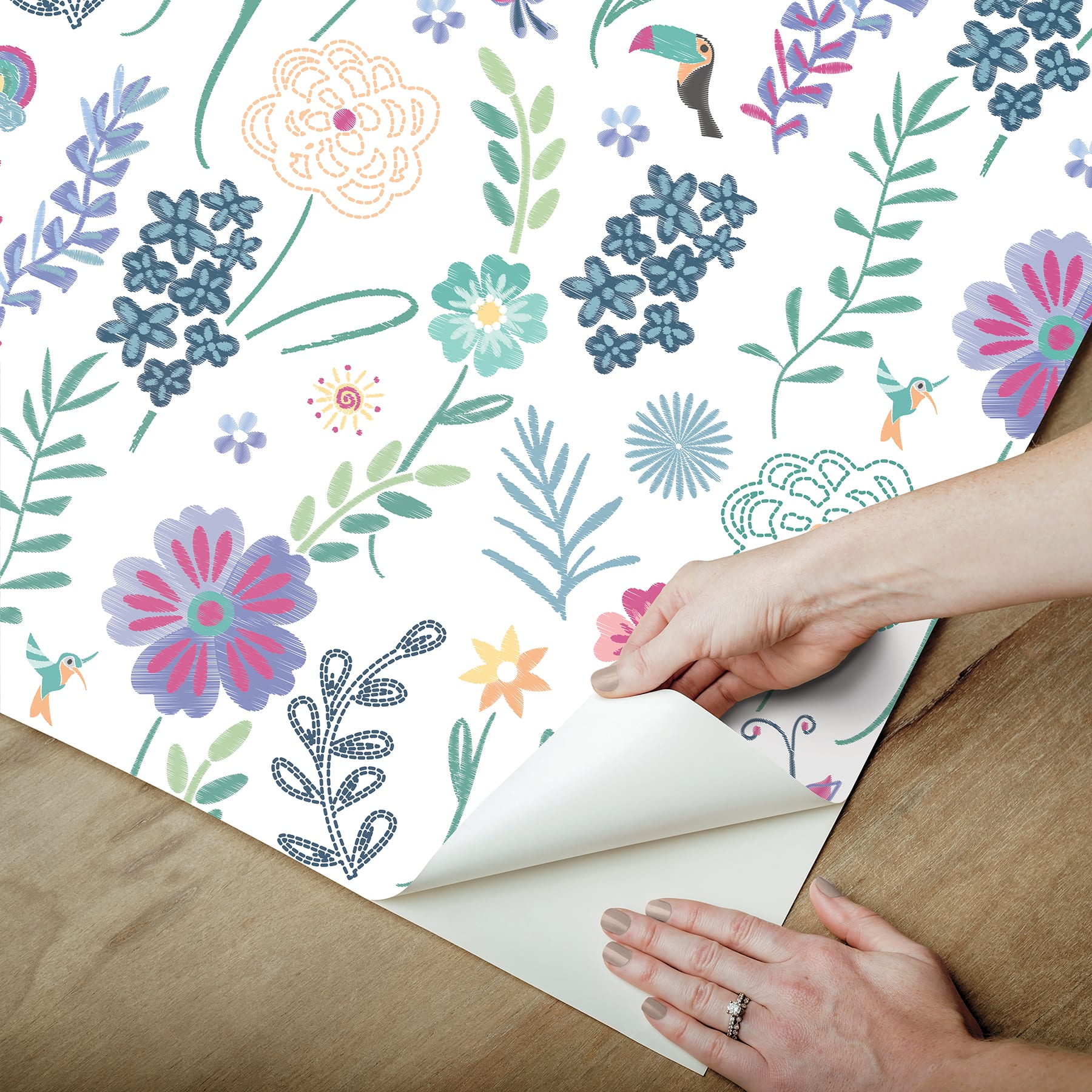 RoomMates Disney Encanto Embroidery Floral Peel & Stick Wallpaper