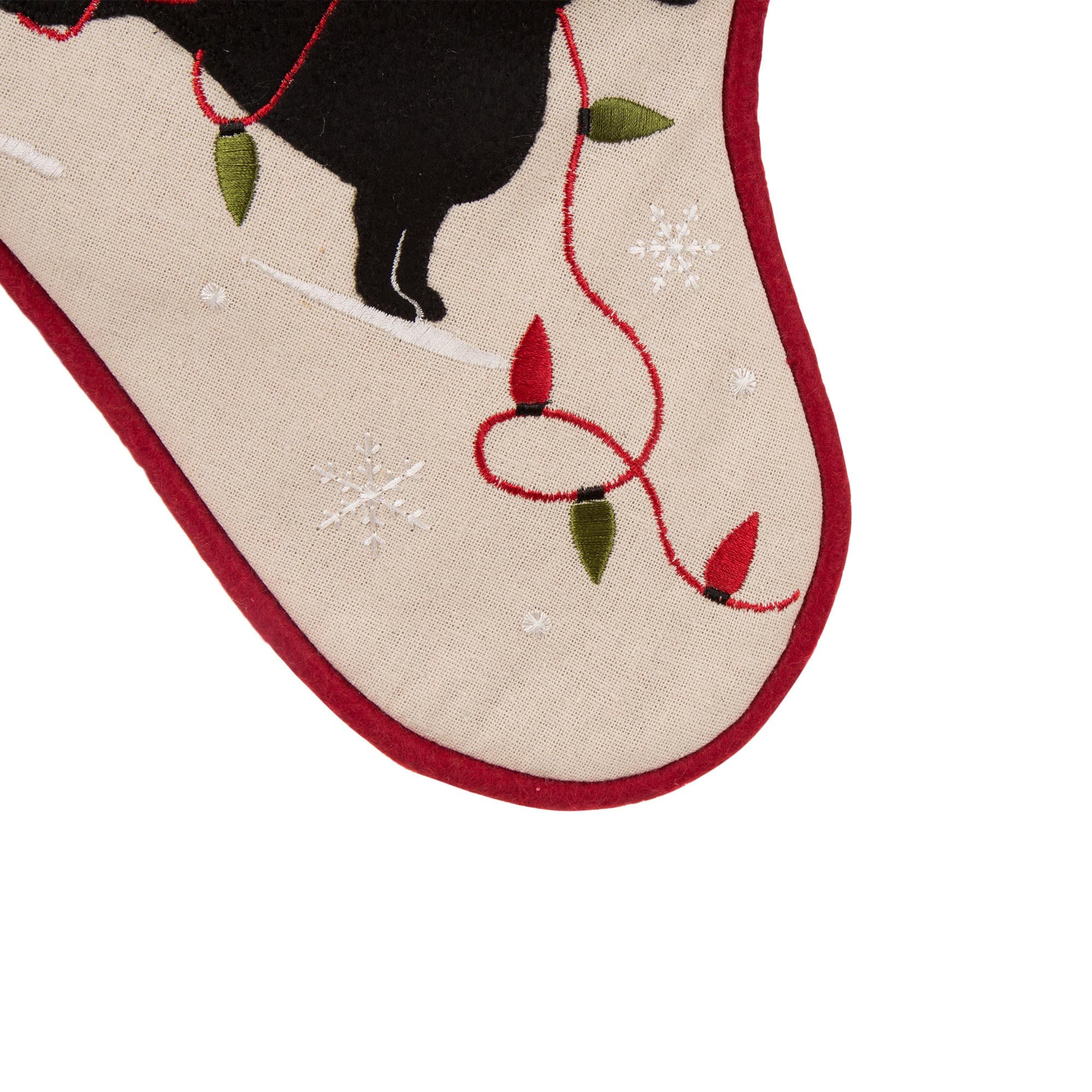 Glitzhome® 21" Dachshund Fabric Christmas Stocking