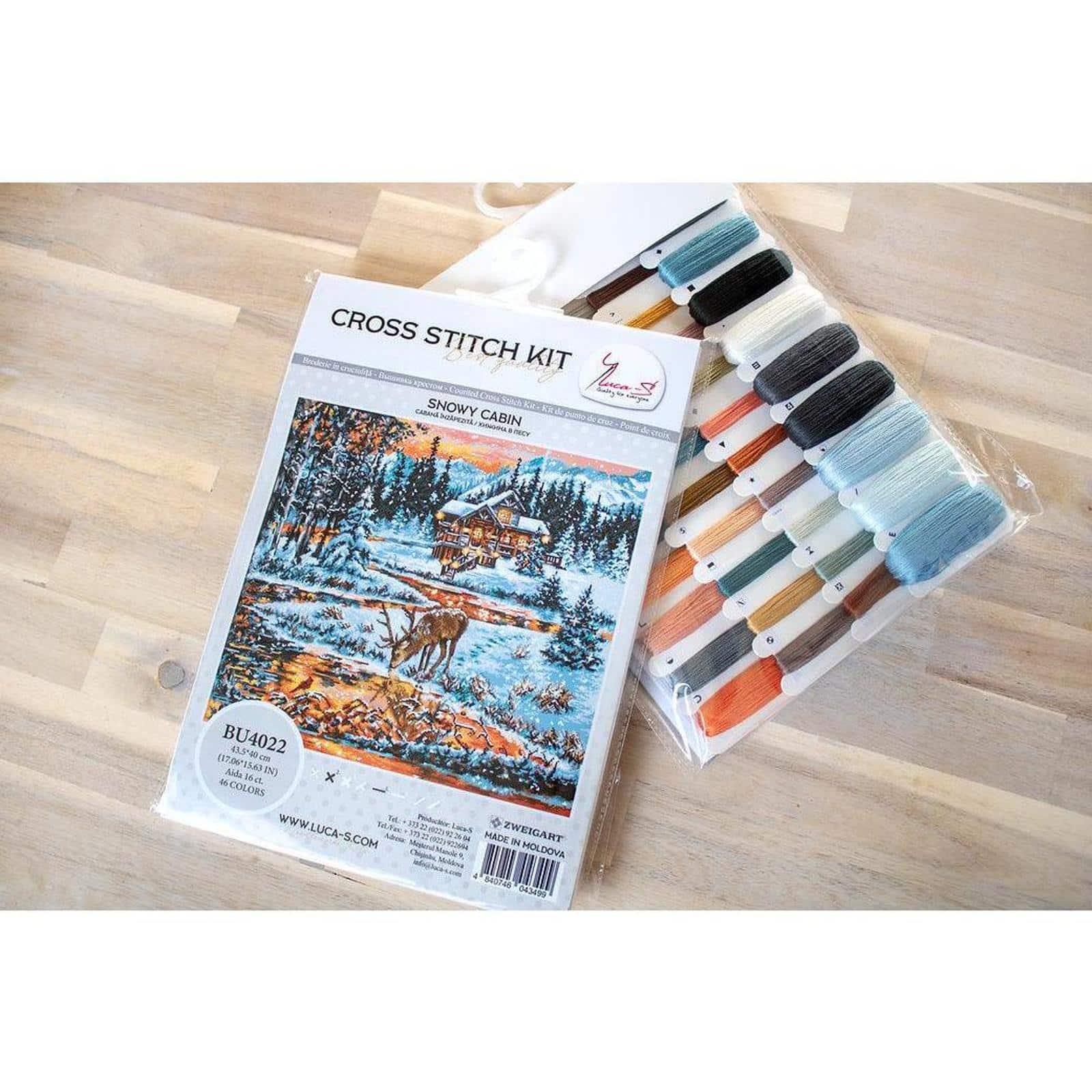 Luca-S Snowy Cabin Counted Cross Stitch Kit