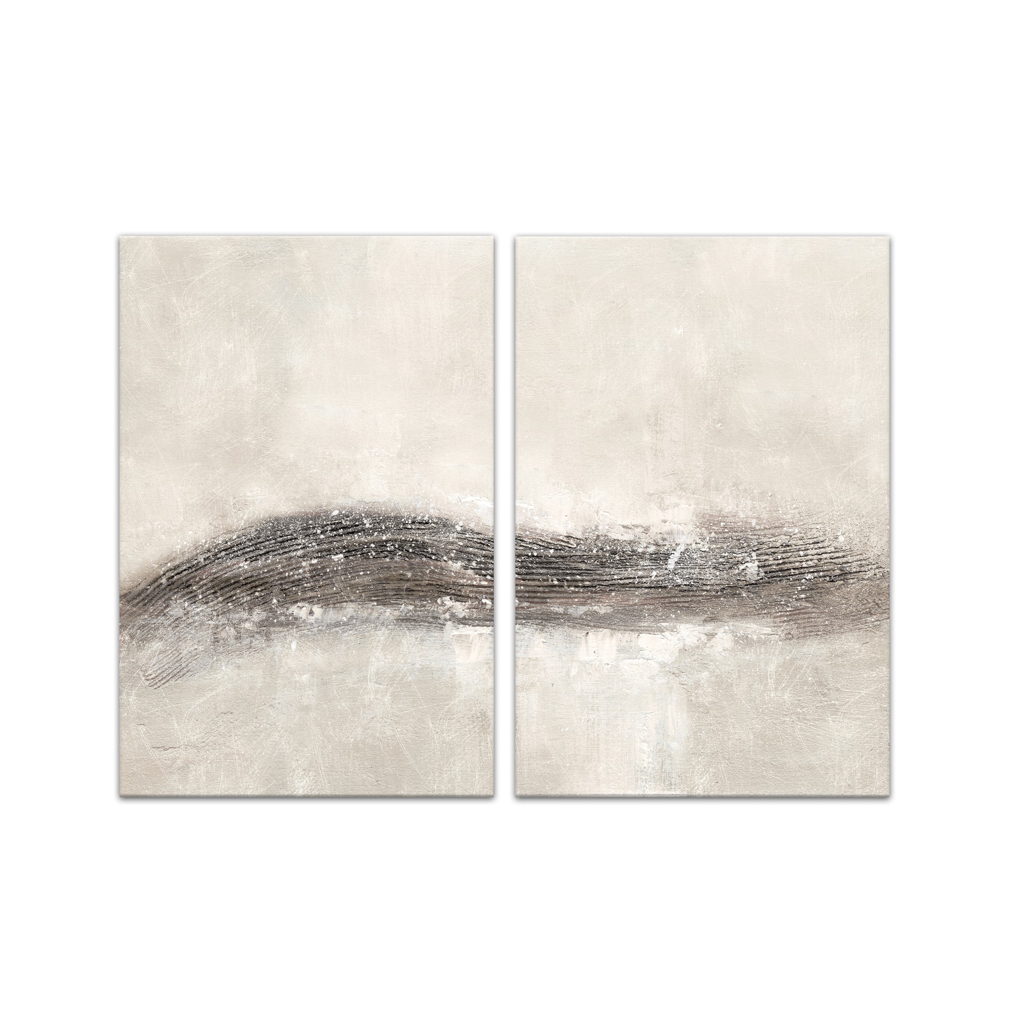 Shimmer Gray Abstracts 20" x 30" Canvas Wall Art - Set of 2