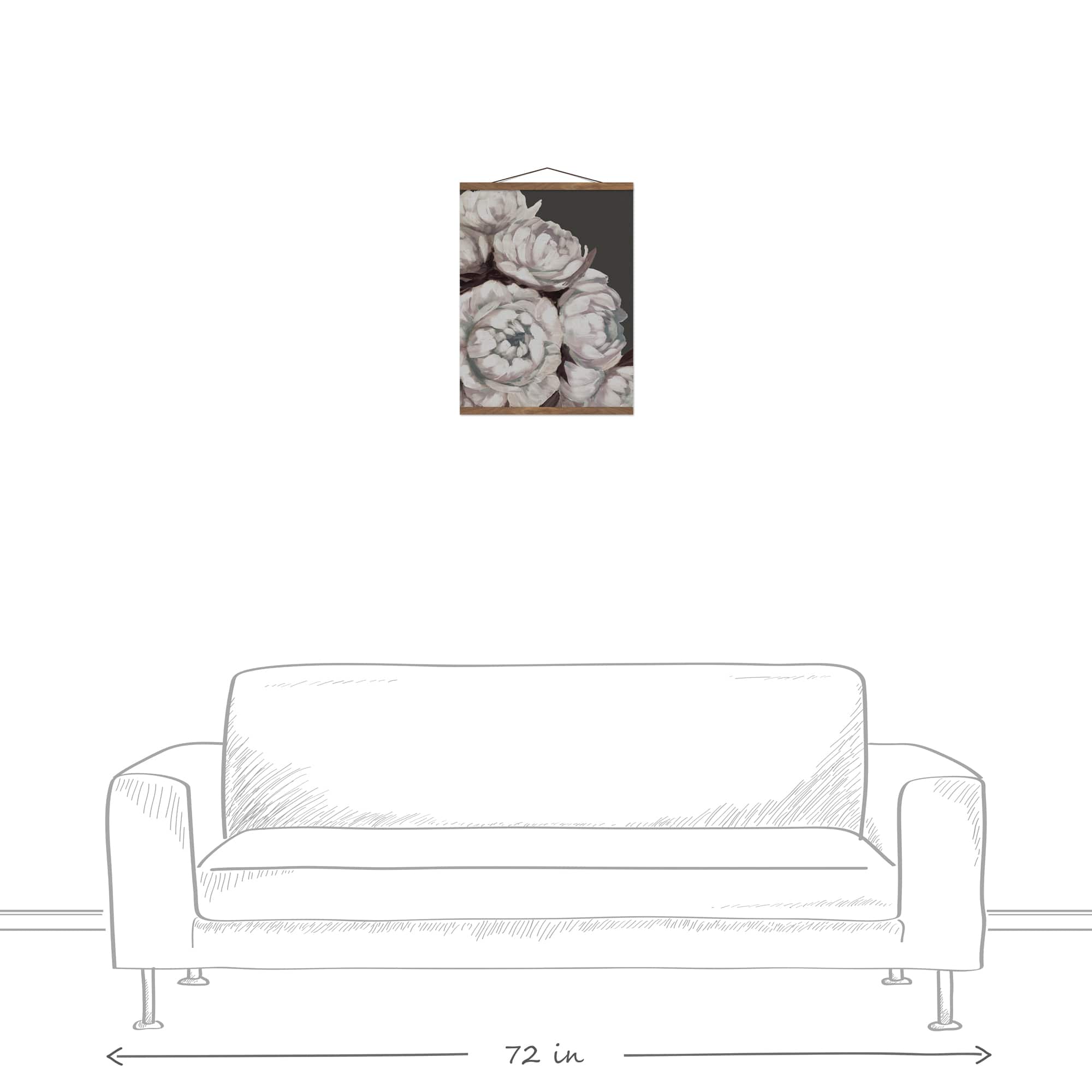 Flower Focus  16" x 20" Teak Hanging Canvas