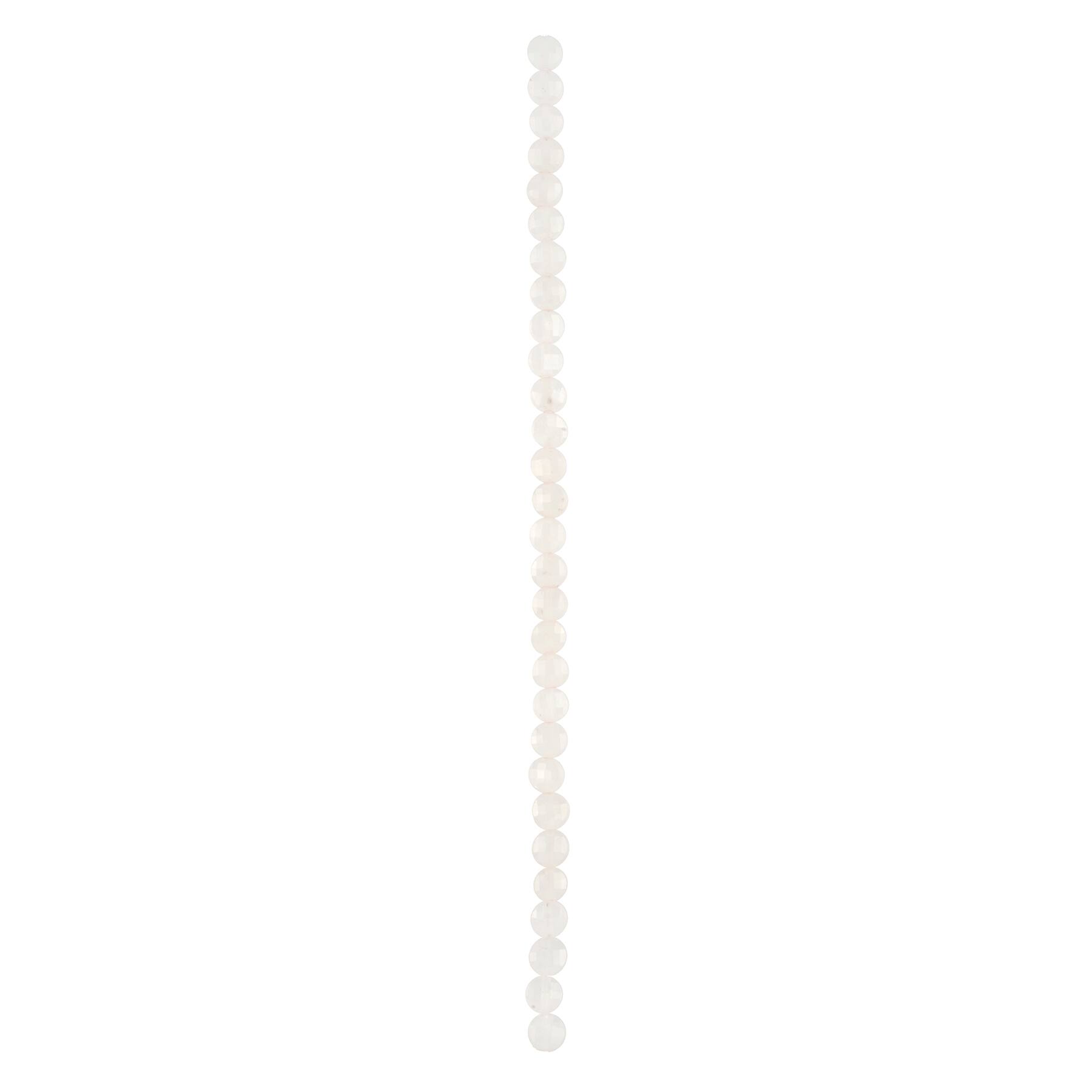 12 Pack: Pink Faceted Rose Quartz Coin Beads, 6mm by Bead Landing™