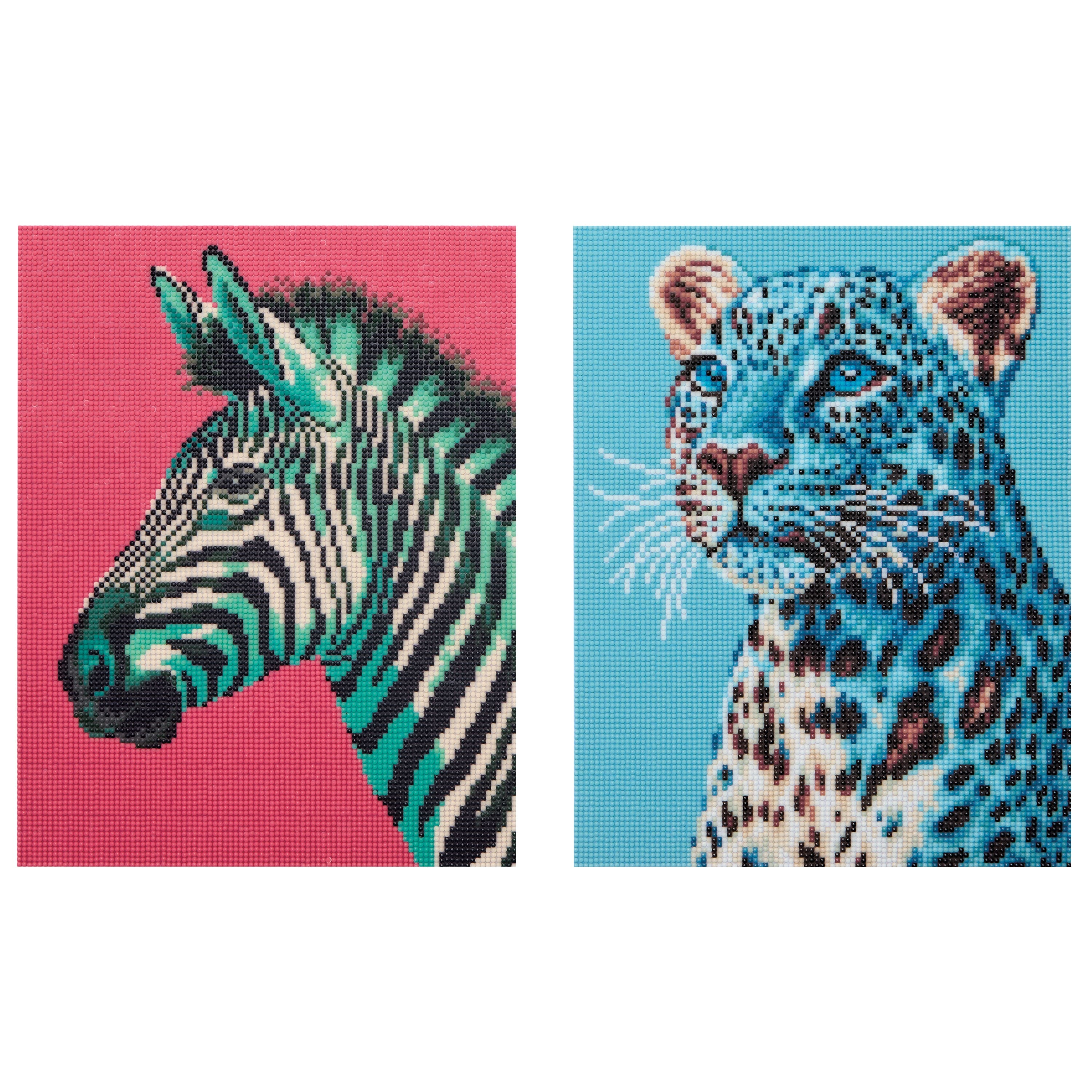 Michaels, 11" x 14" Zebra & Leopard Diamond Art Kit by Make Market® – Category: Diamond Painting Kits