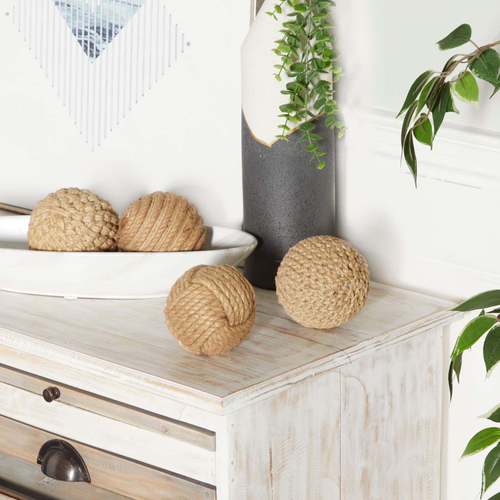 Brown Coastal Abstract Orbs & Vase Filler,