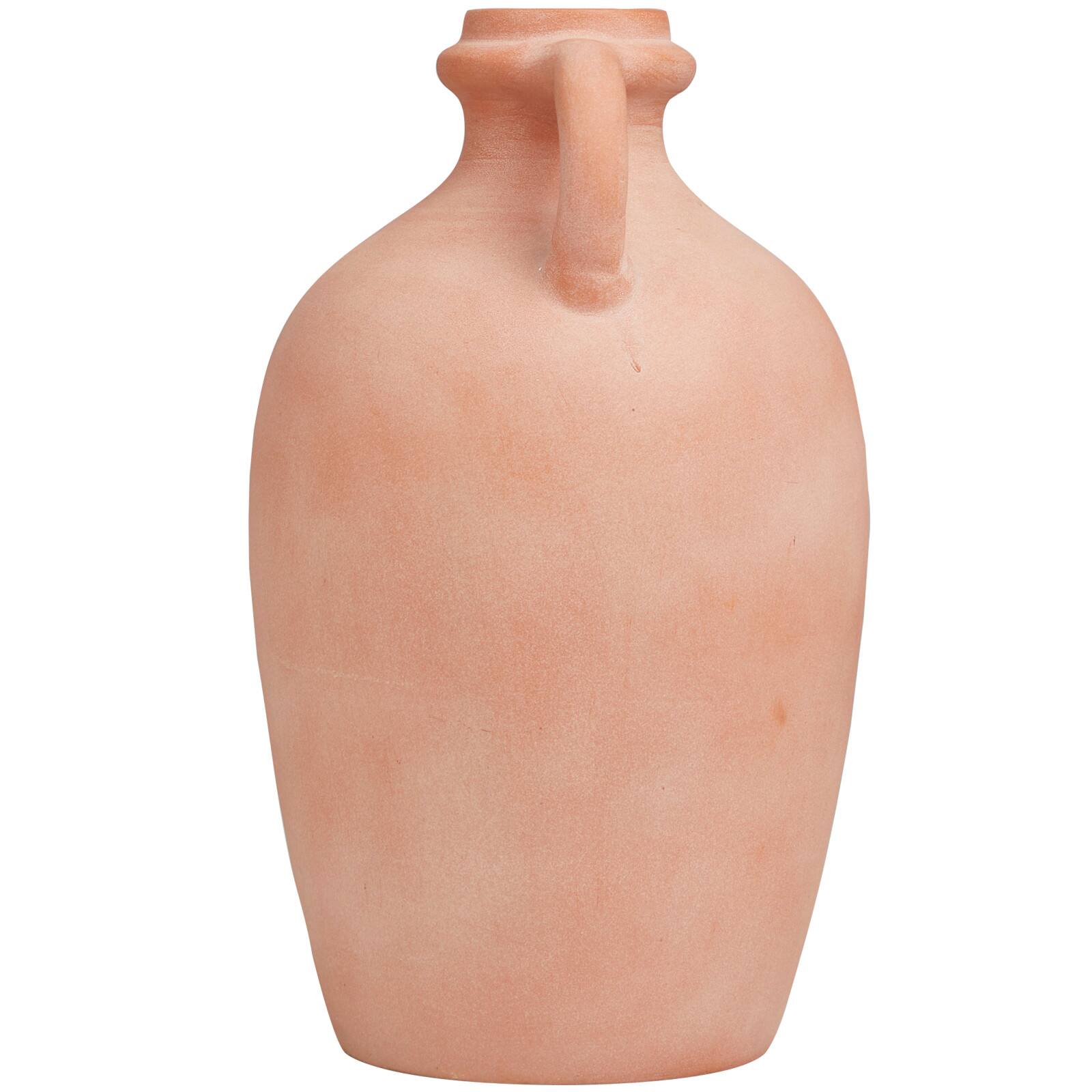 15" Orange Terracotta Jug Vase with Handle