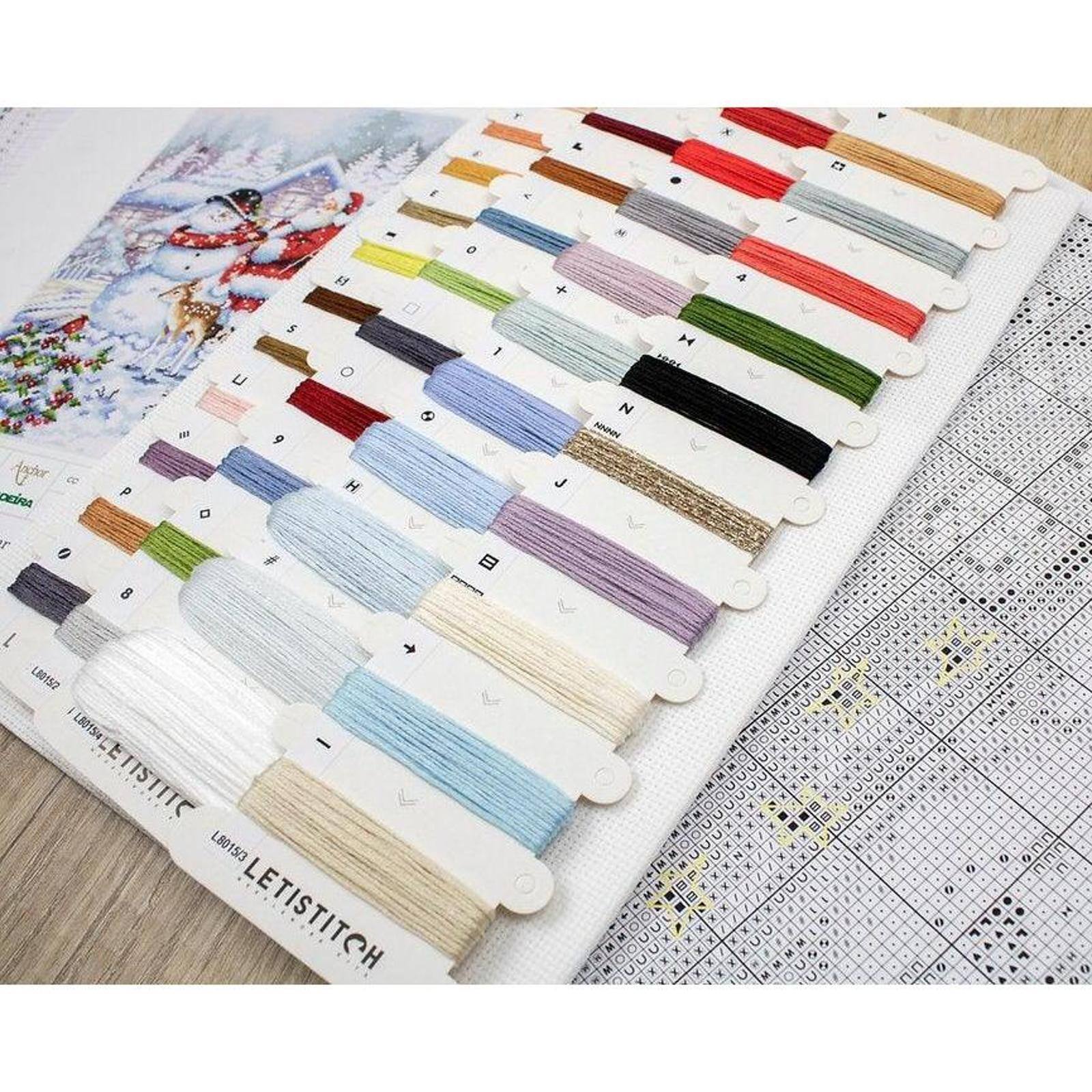 Letistitch Snowman And Santa Counted Cross Stitch Kit