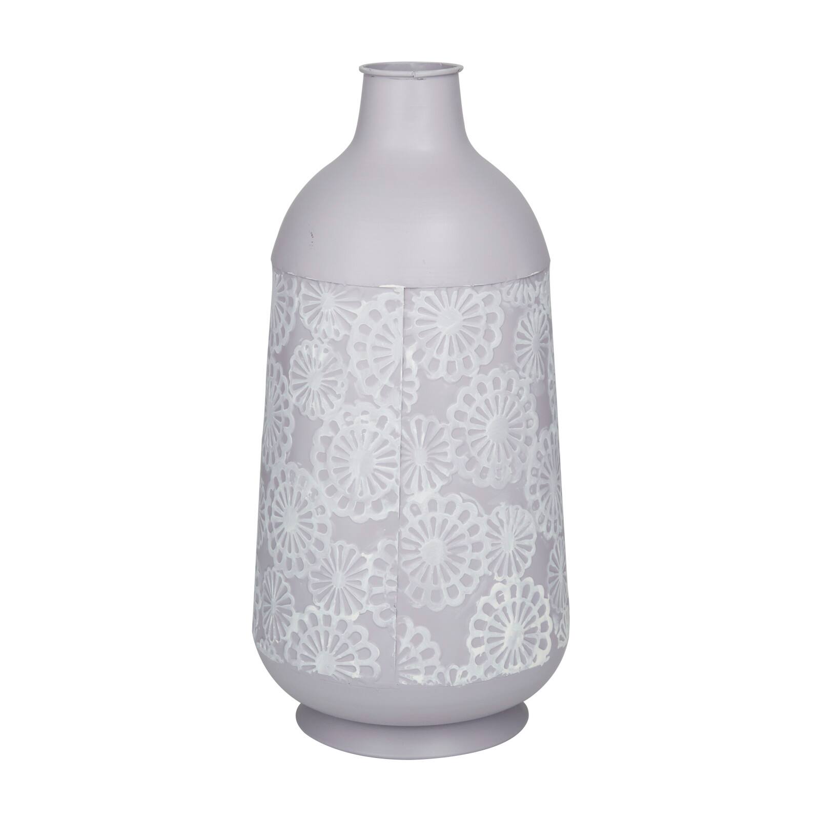 Grey Iron French Country Vase, 16" x 8" x 8"