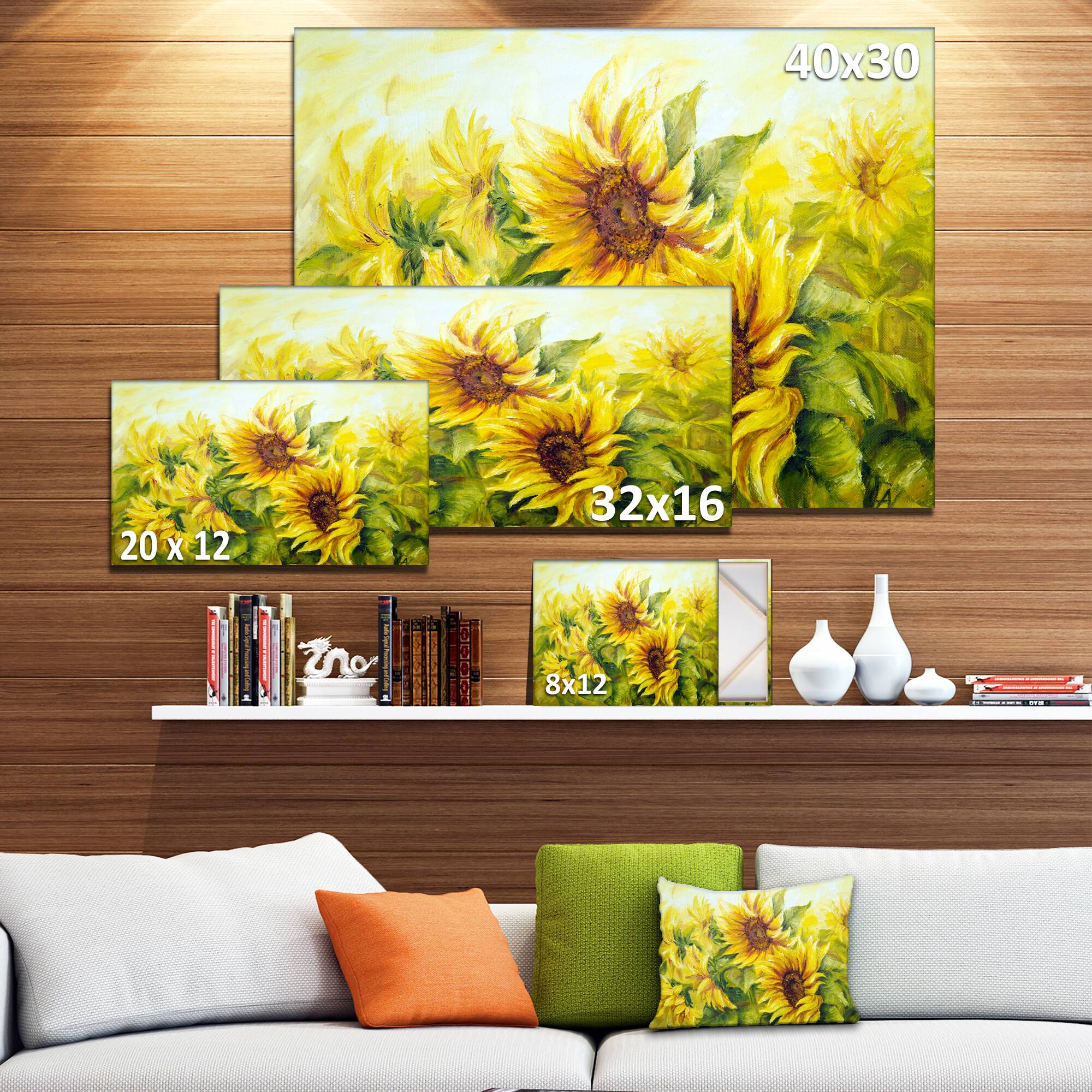 Designart - Bright Yellow Sunny Sunflowers