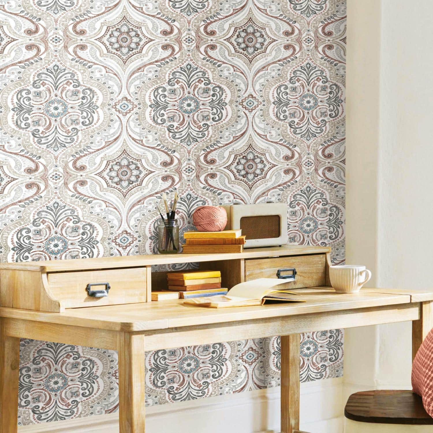RoomMates Bohemian Damask Peel & Stick Wallpaper