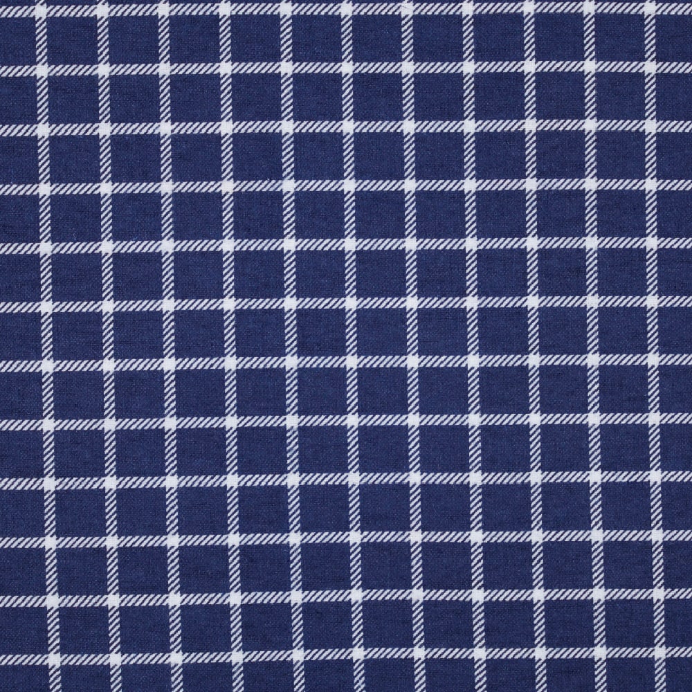 Navy Windowpane Plaid Super Snuggle Craft Flannel Fabric