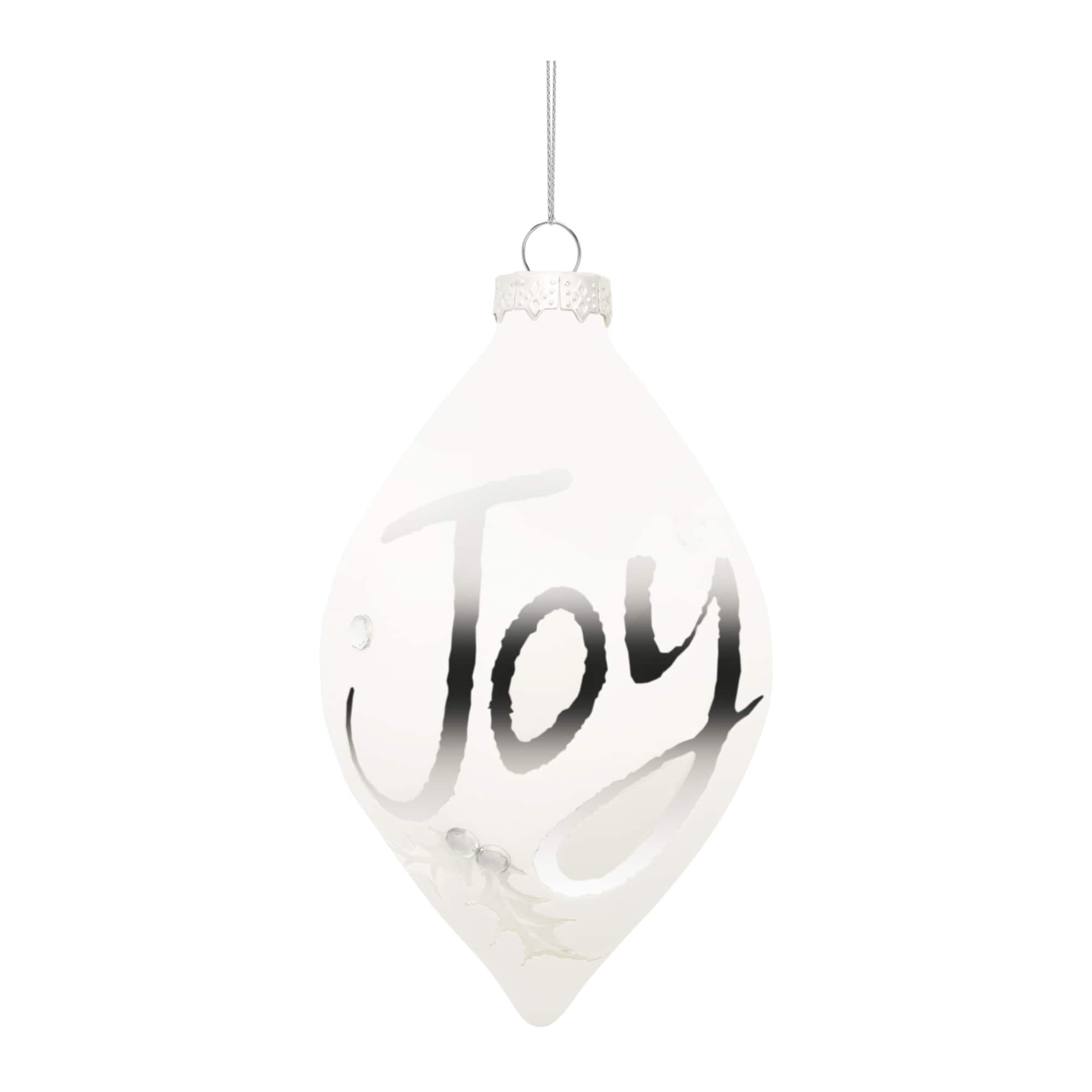 Frosted Glass Joy Ornament Set, 6ct.