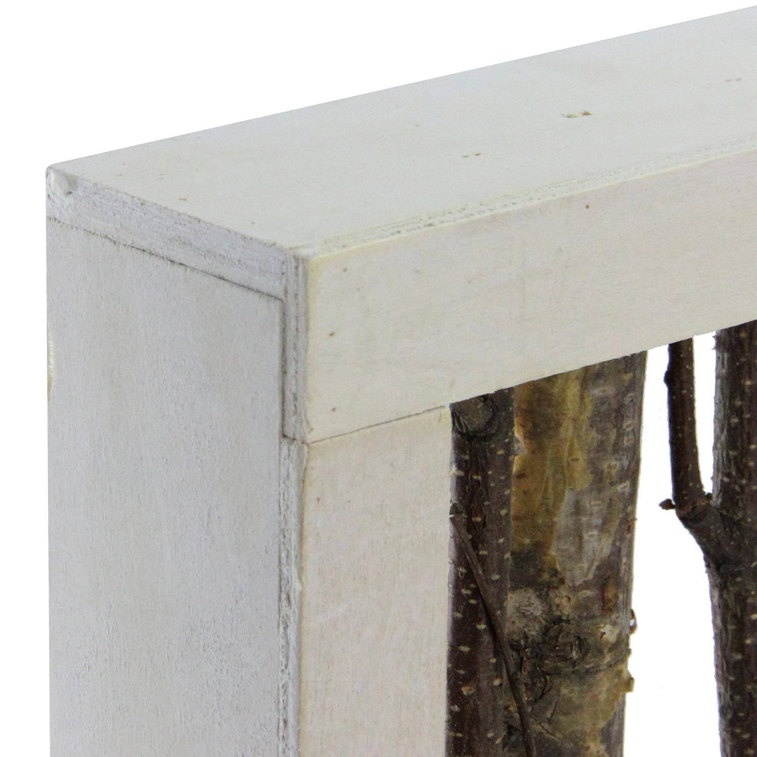 18.75" Mixed Branches in White Wood Frame