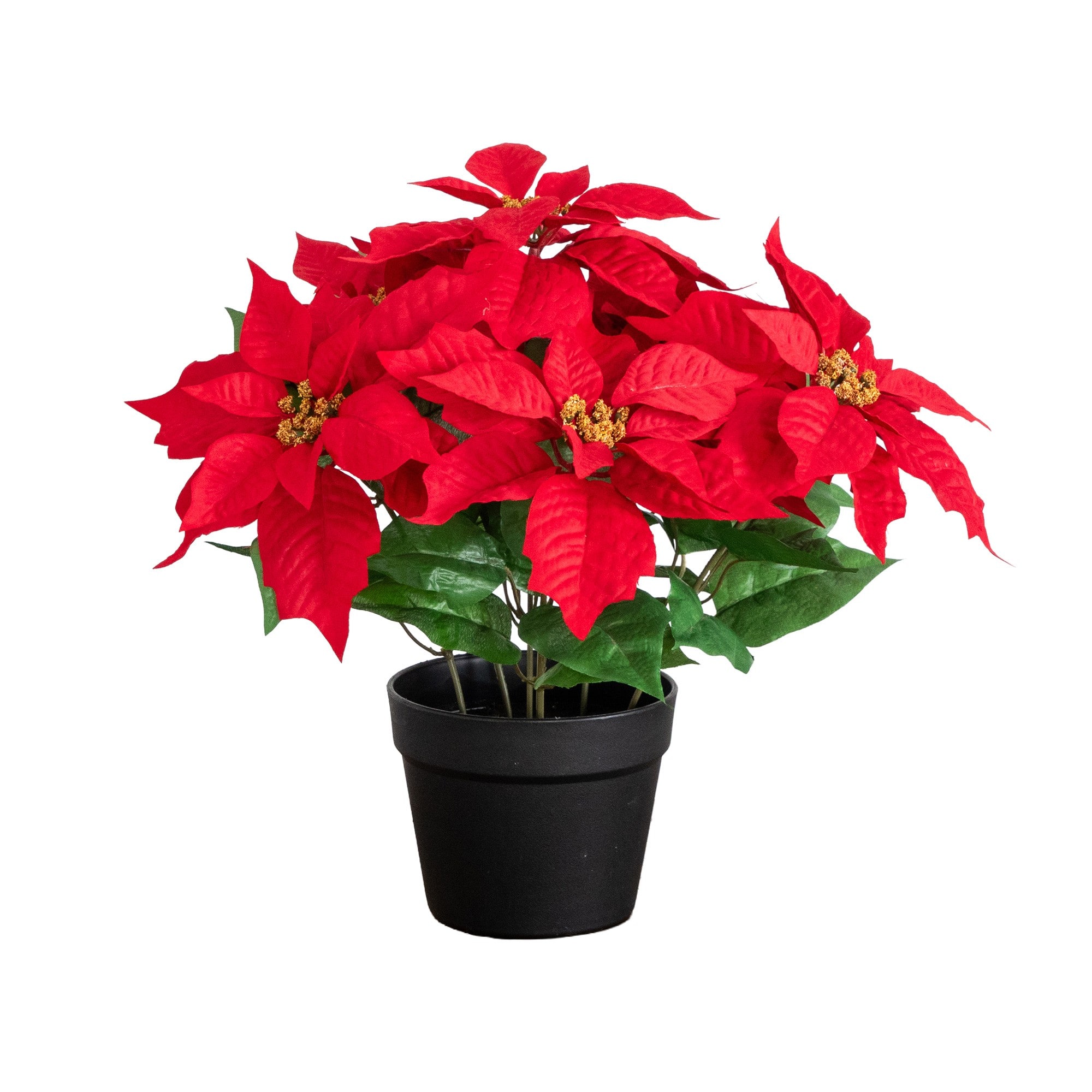 Nearly Natural 15.5" Artificial Potted Poinsettia Plant