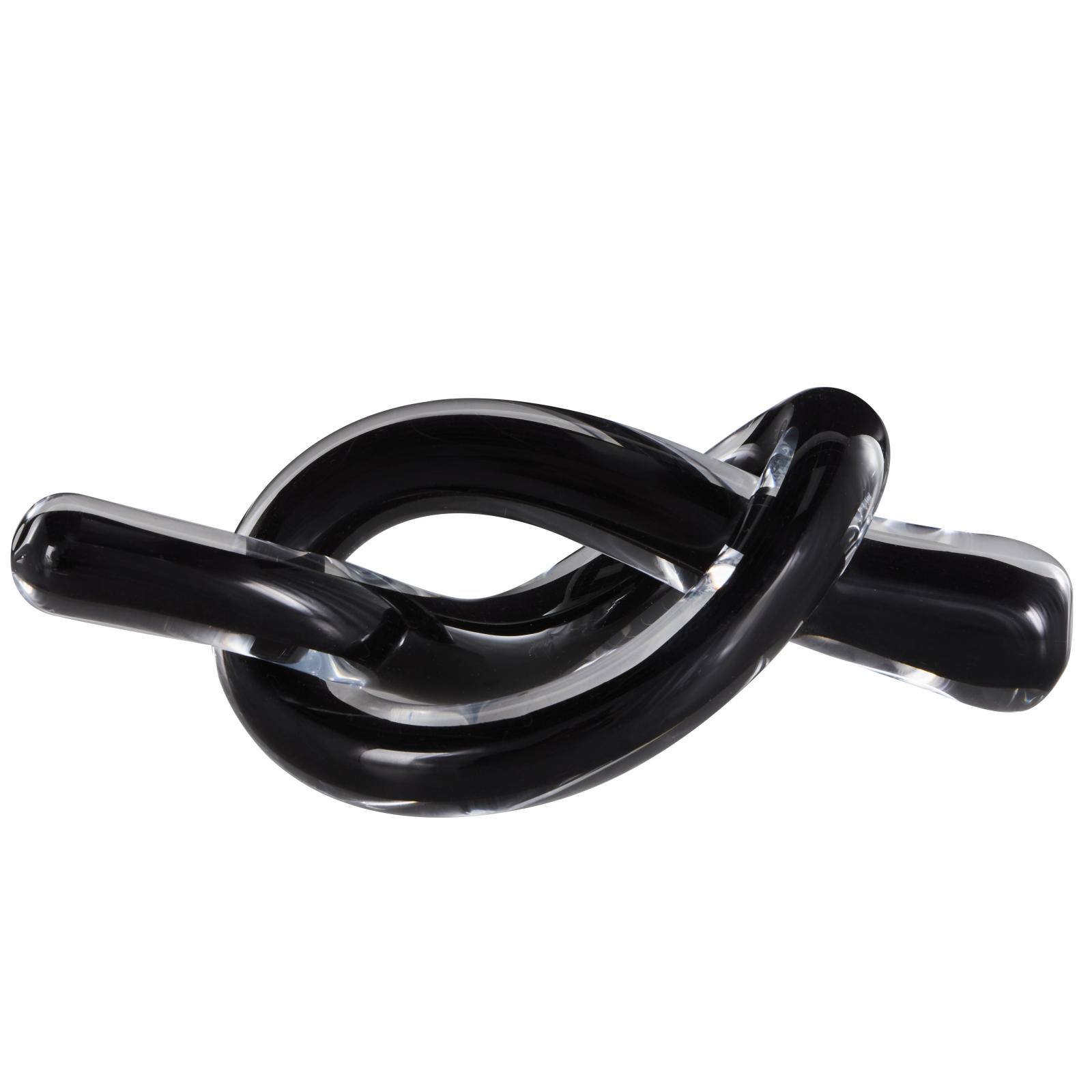 8.3" Black & White Glass Handmade Knot Sculptures, 2ct.