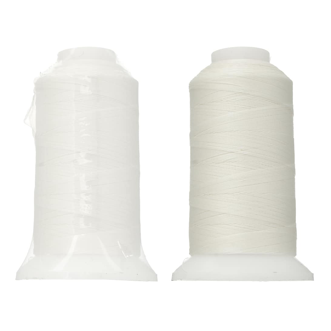 John Bead Good Thread 500m White Bonded Nylon Beading Thread, 10ct.