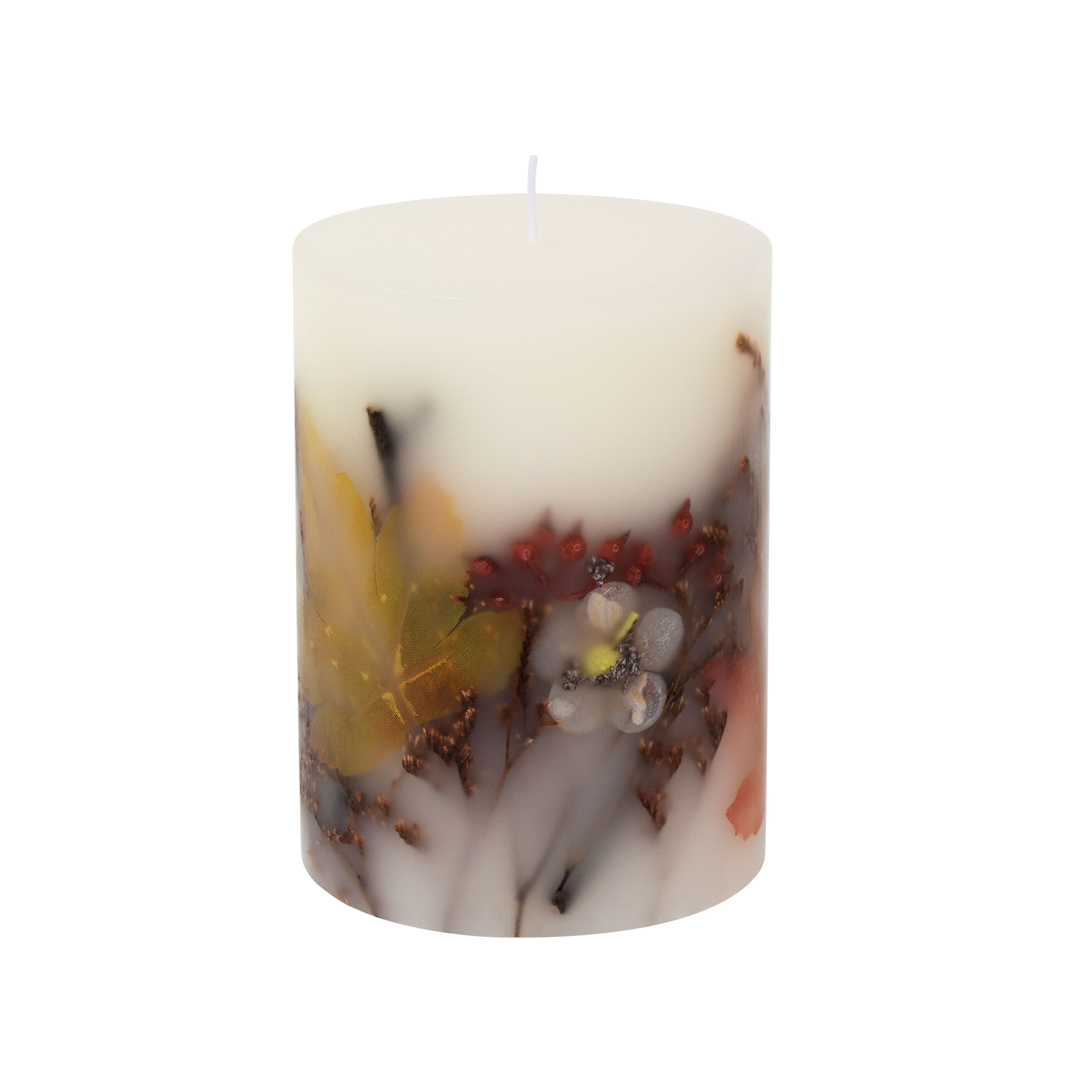 Watercolor Fall Scented Floral Pillar Candle by Ashland