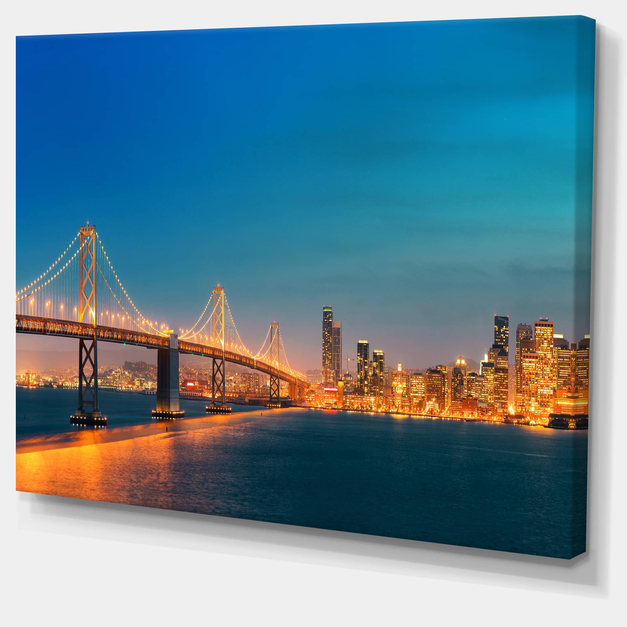 Designart - Illuminated San Francisco Skyline - Cityscape Canvas Print