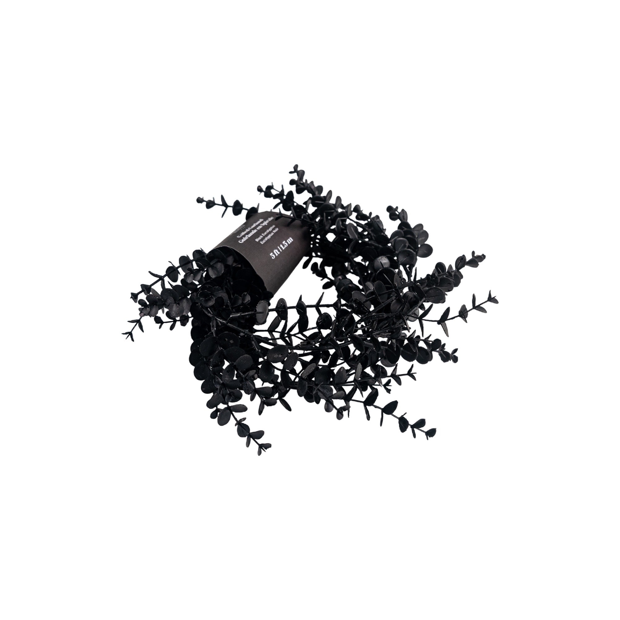 5ft. Black Eucalyptus Leaf Coiled Garland by Ashland®