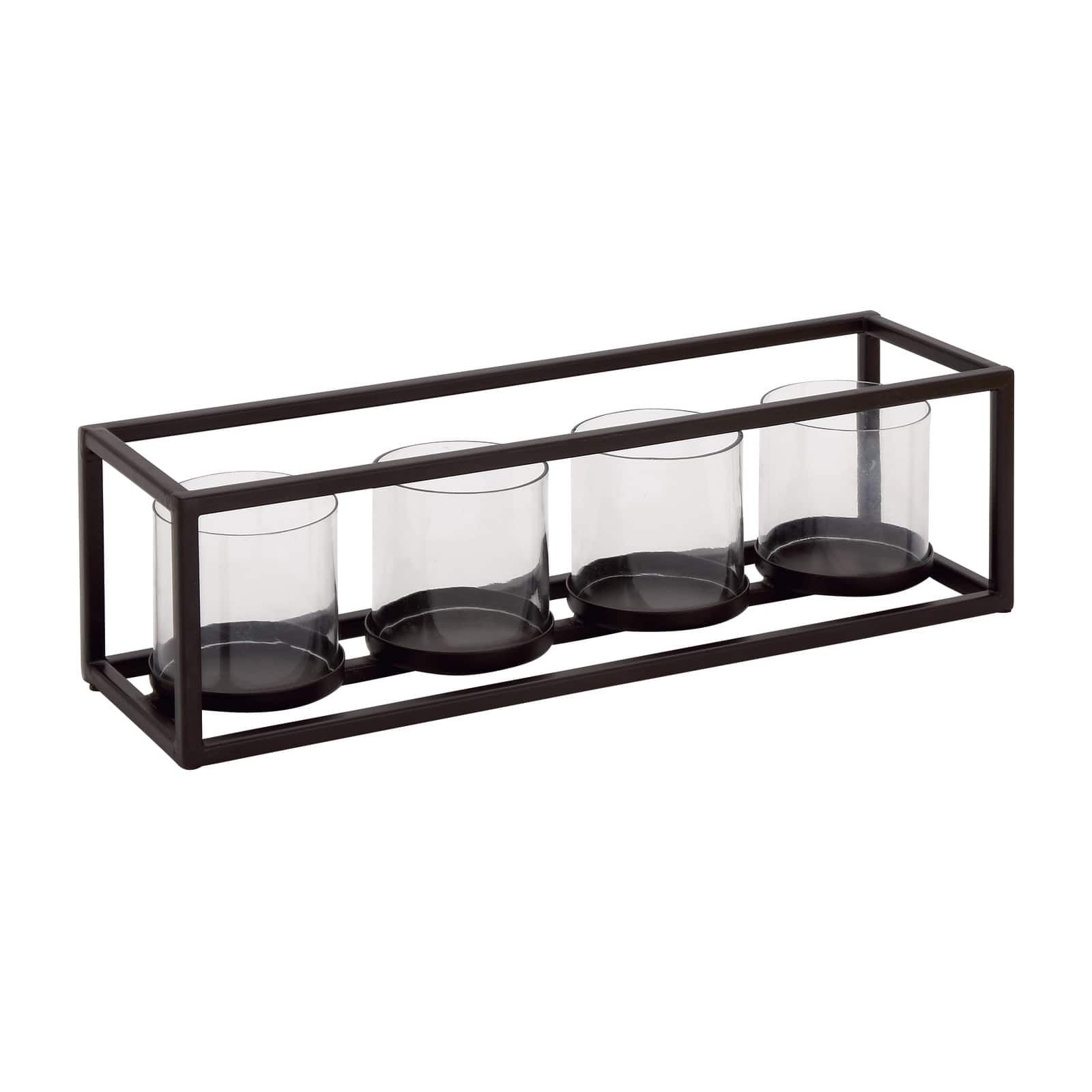 18'' Black Iron Contemporary Votive Candle Holder