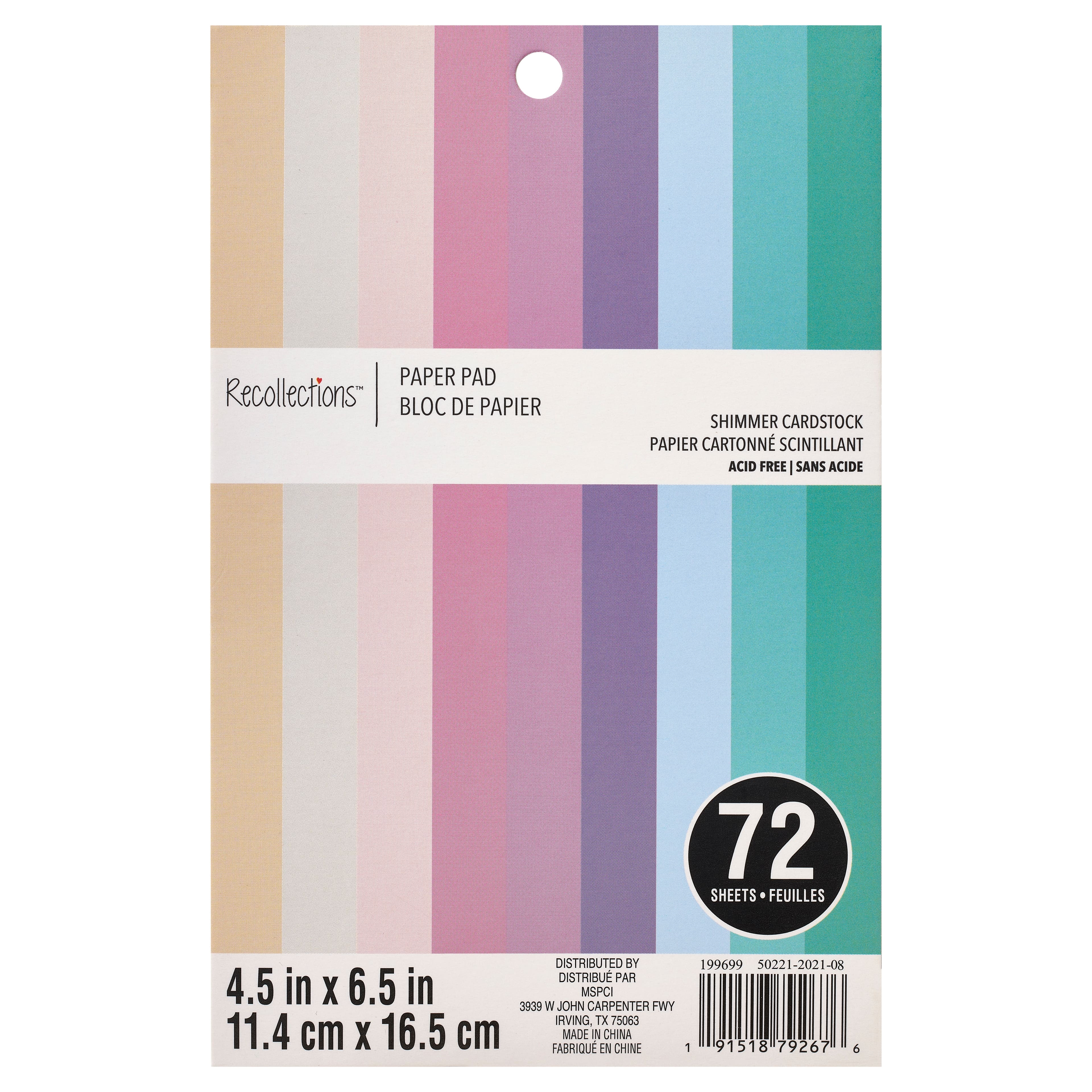 12 Packs: 72 ct. (864 total) Pastel Pearlized 4.5" x 6.5" Paper Pad by Recollections™