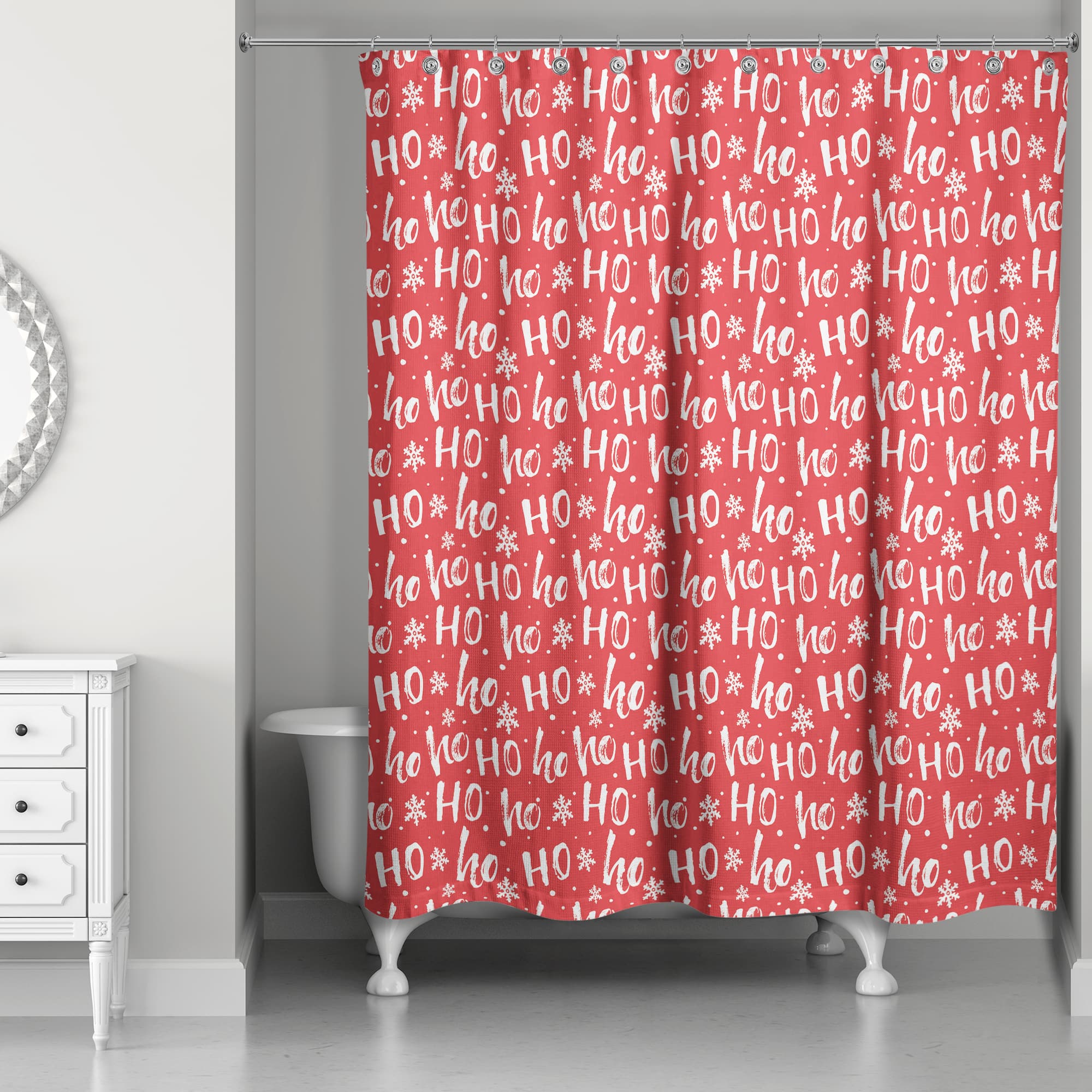Ho Ho Ho Pattern Shower Curtain