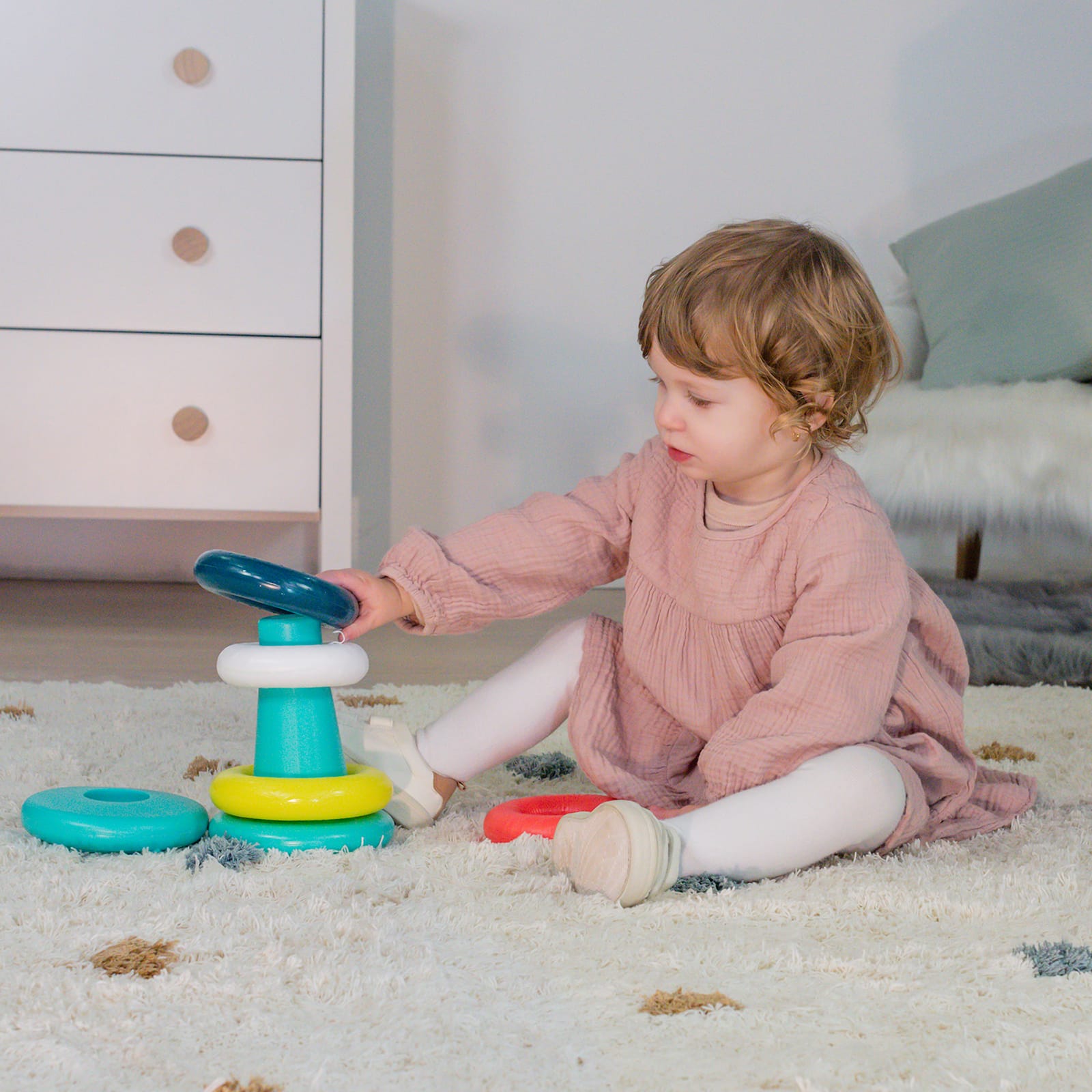 Miniland Feel to Learn Stack & Roll Rings Toy