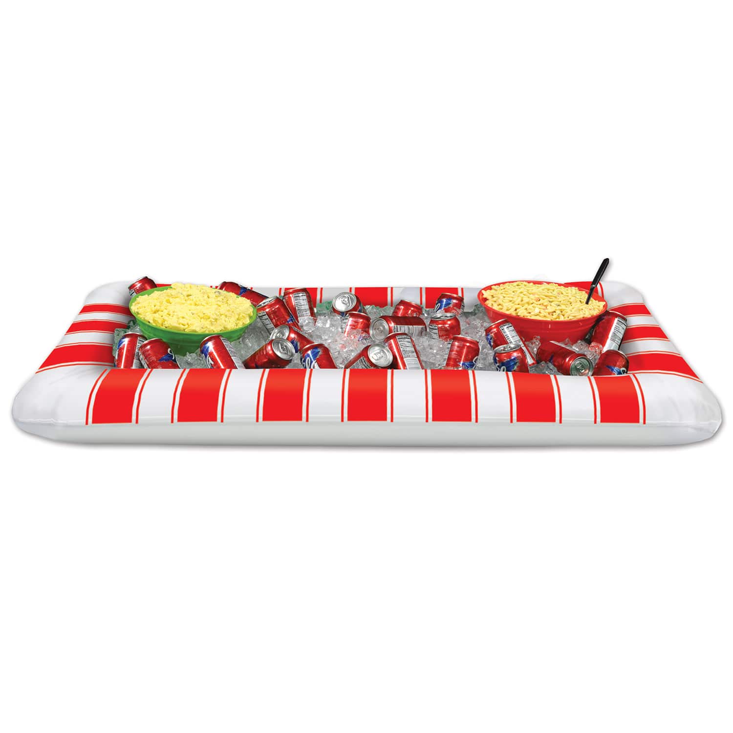 Beistle 28" x 4.47ft. Inflatable Red & White Striped Buffet Cooler