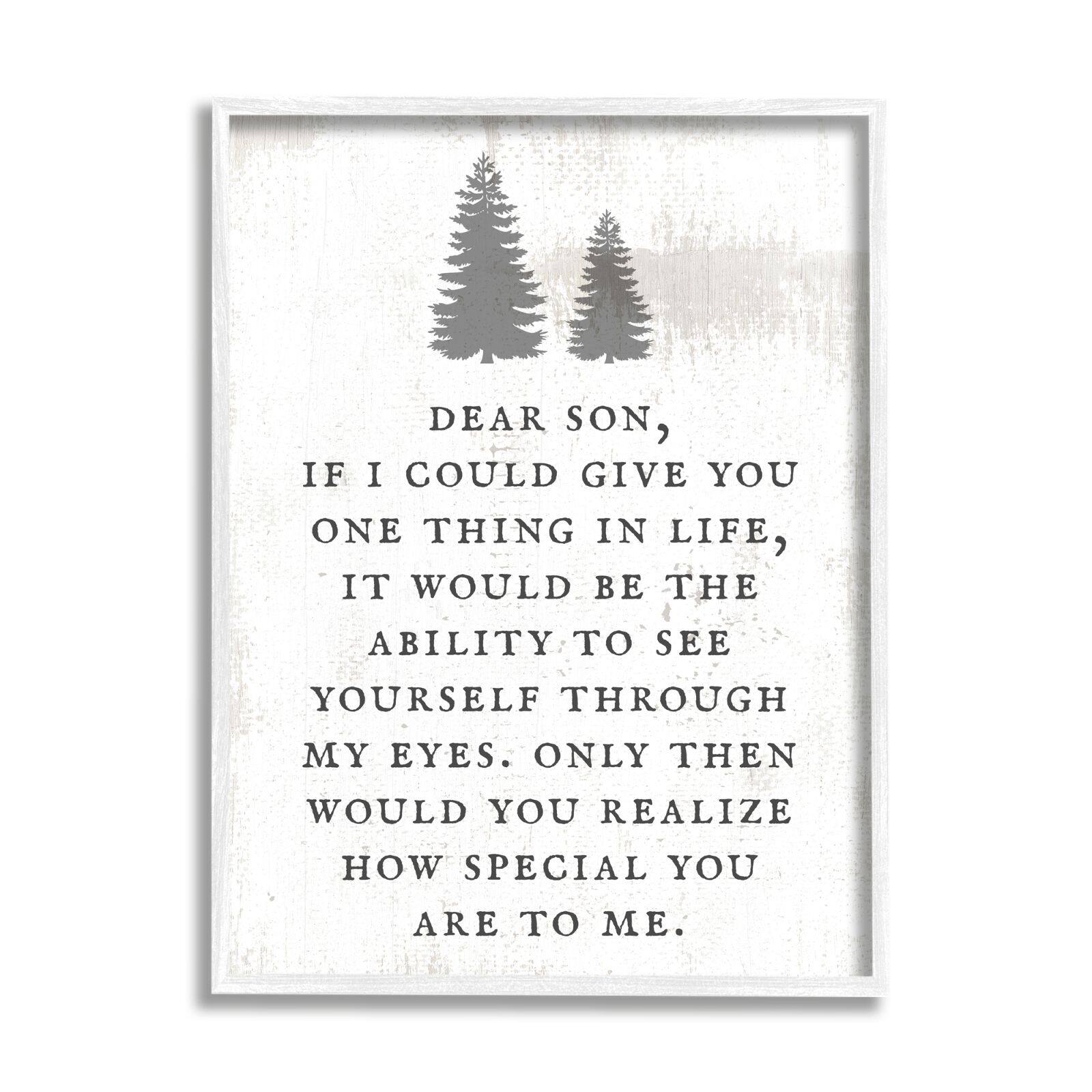 Stupell Industries Dear Son How Special You Are Phrase Rustic Forest Framed Wall Art
