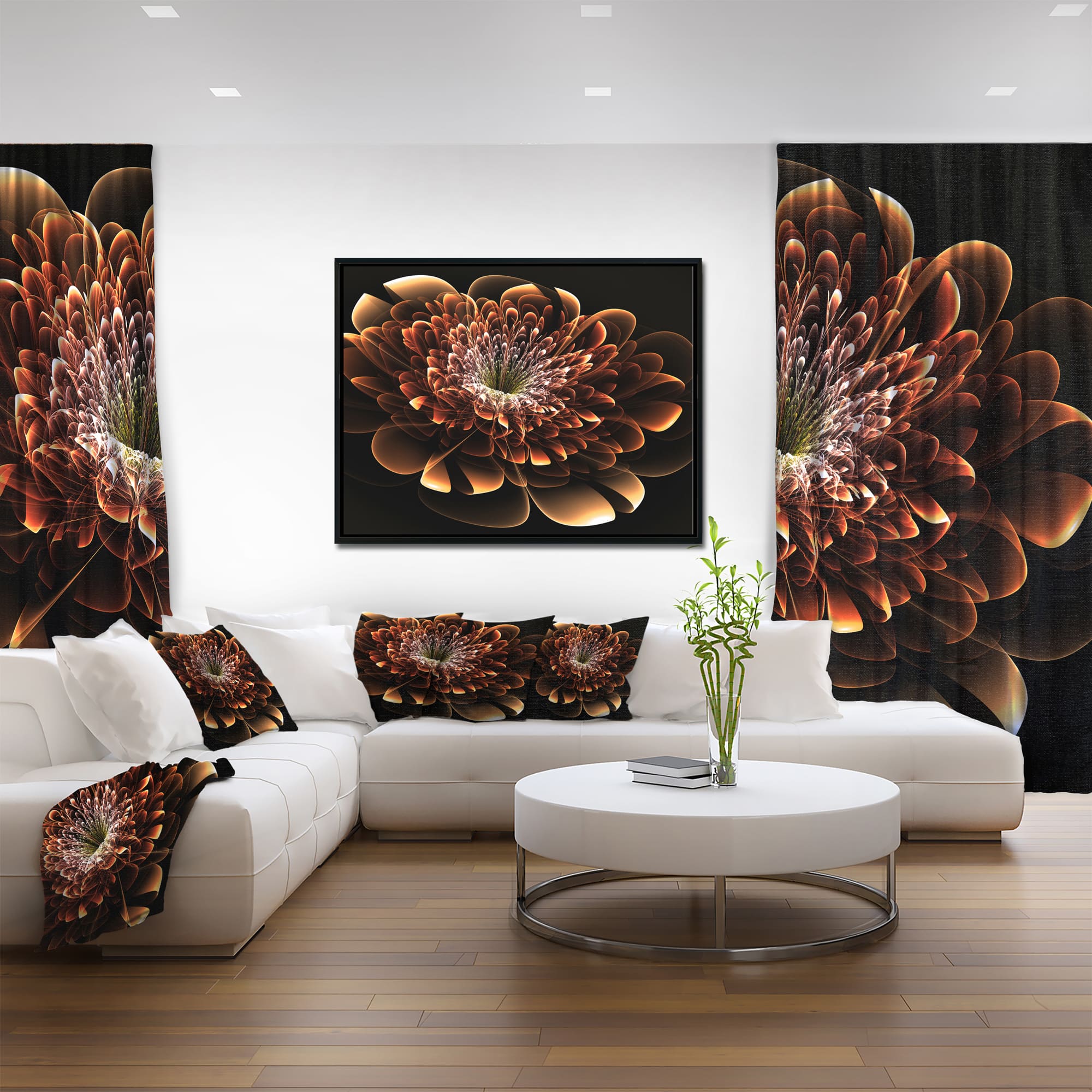 Designart - Brown Fractal Flower