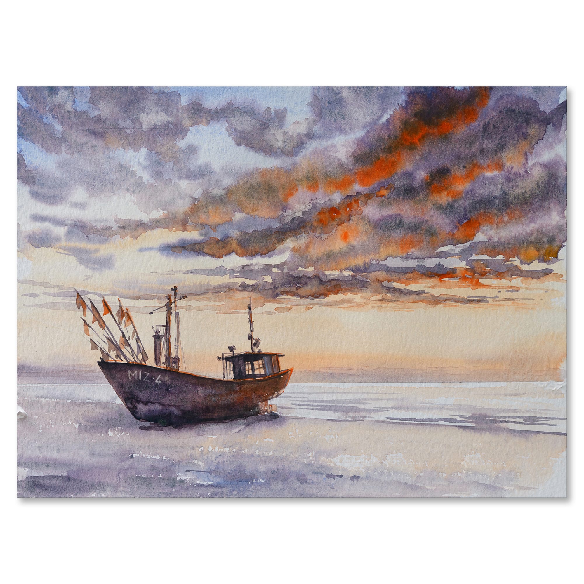Designart - Wooden Fishing Boat On The Baltic Shore