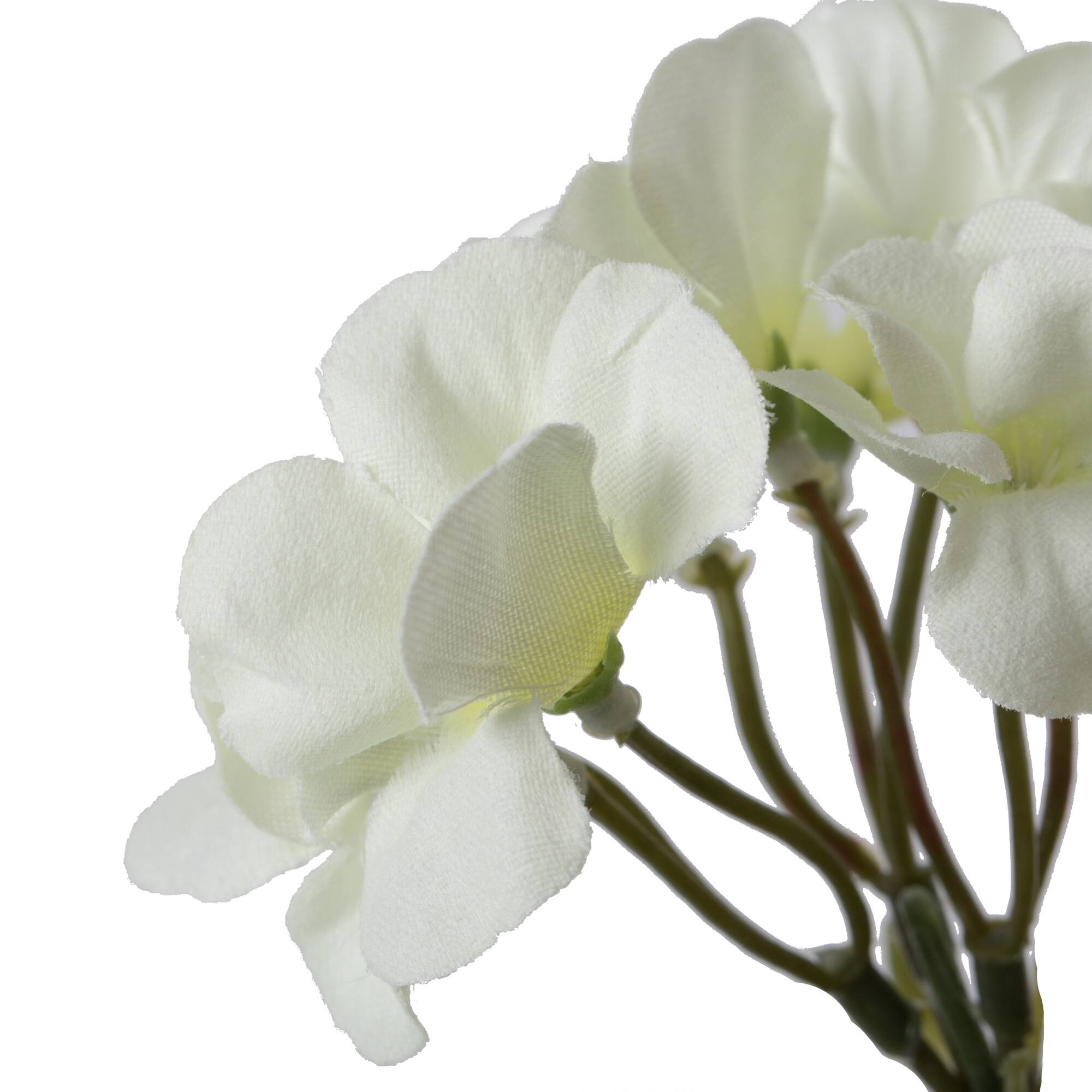 20" White Artificial Geranium Bush, 4ct.