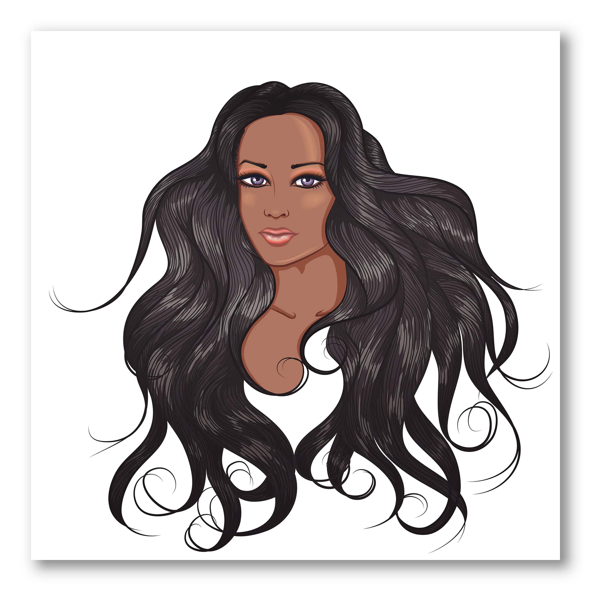 Designart - Portrait Of African American Woman XV - Modern Canvas Wall Art Print