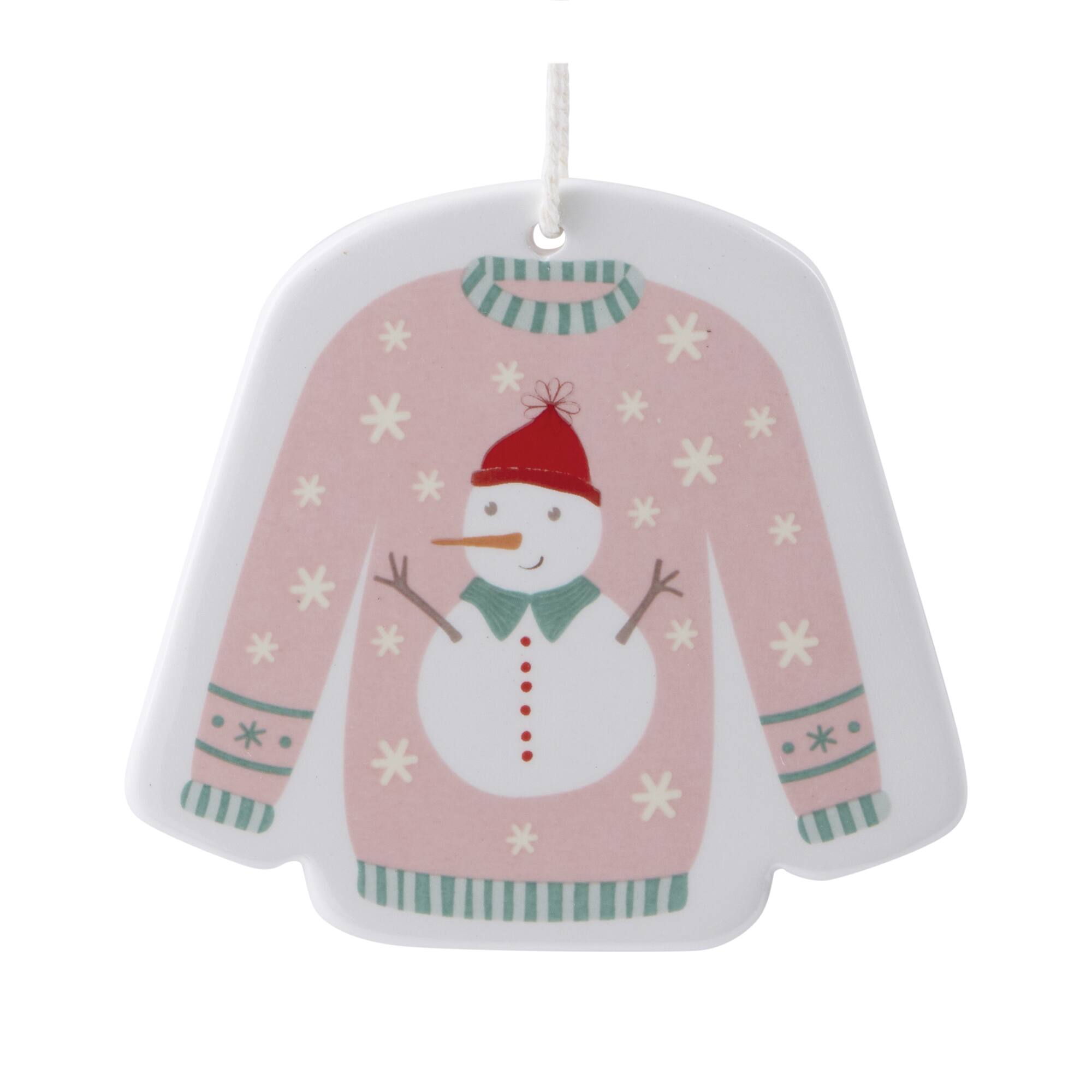 Melrose Ceramic Snowman Ornaments Set