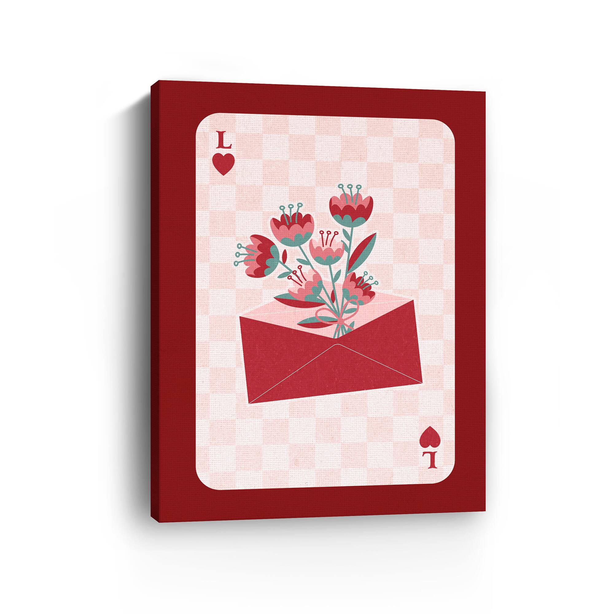 Retro Love Card - Flower Envelop Canvas Giclée Art