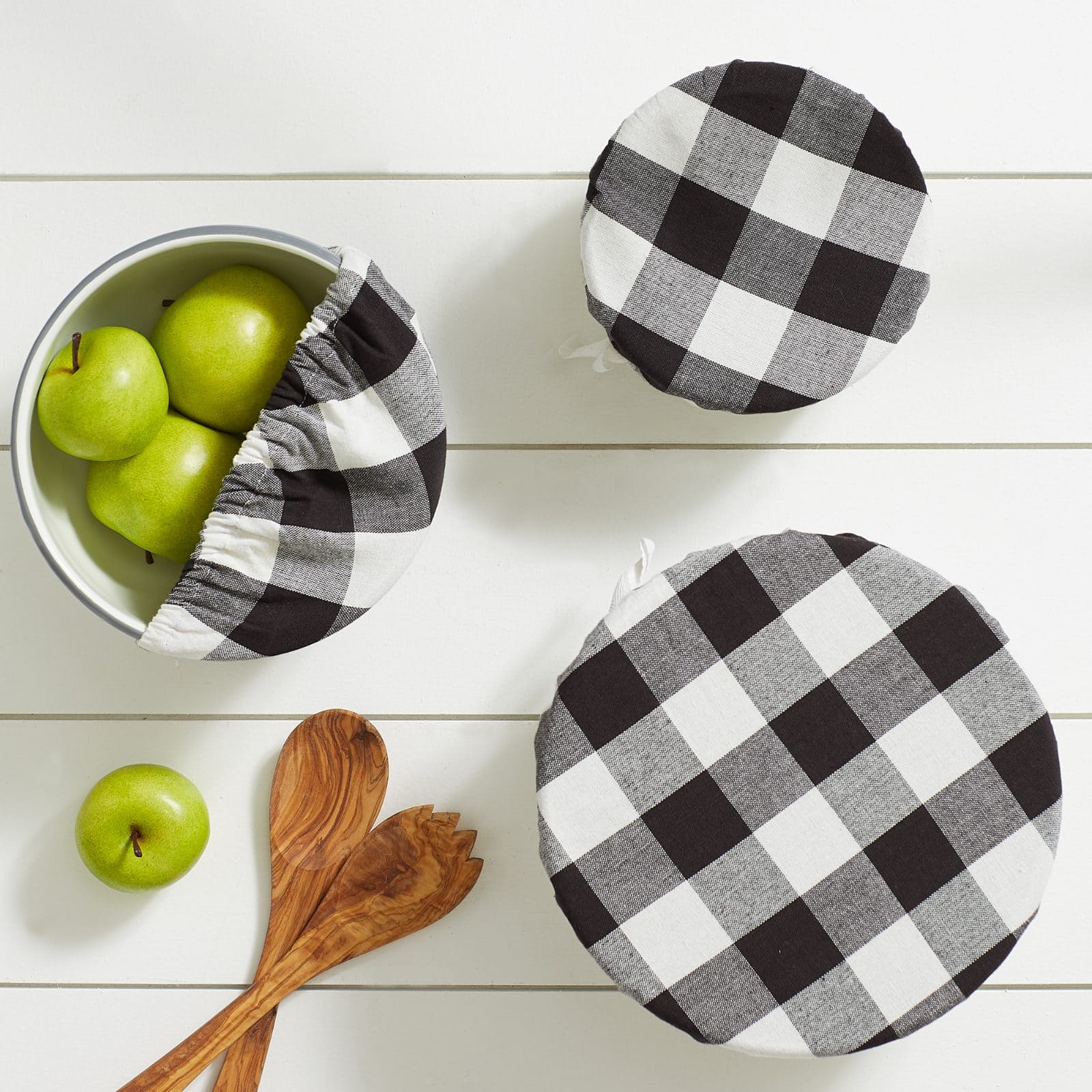 DII® Assorted Black Buffalo Check Woven Dish Cover Set