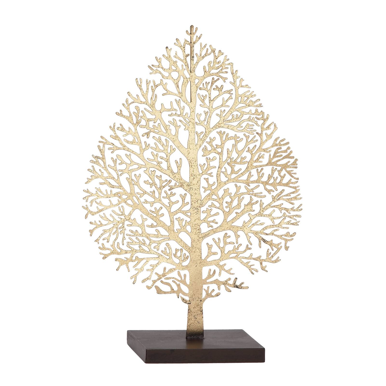 16" Gold Metal Traditional Nature Sculpture