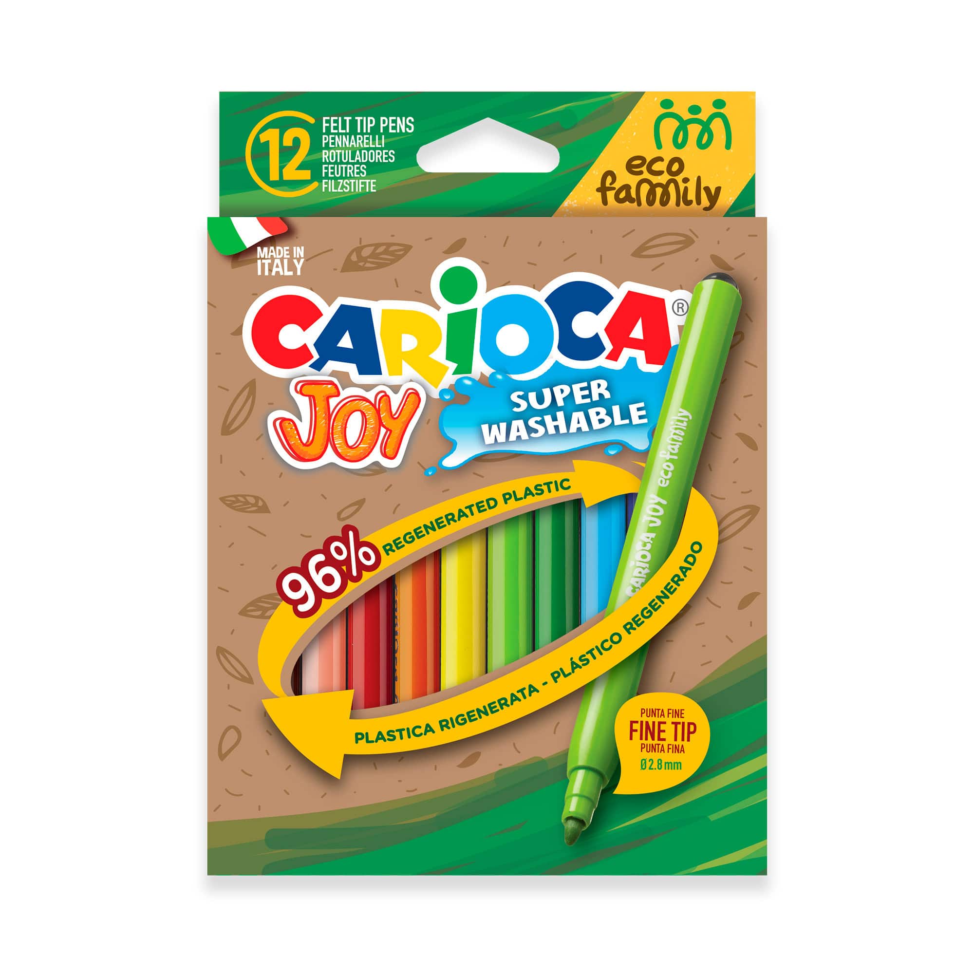 CARIOCA® Eco Family Joy 2.8mm Fine Tip Washable Felt Tip Pen Set