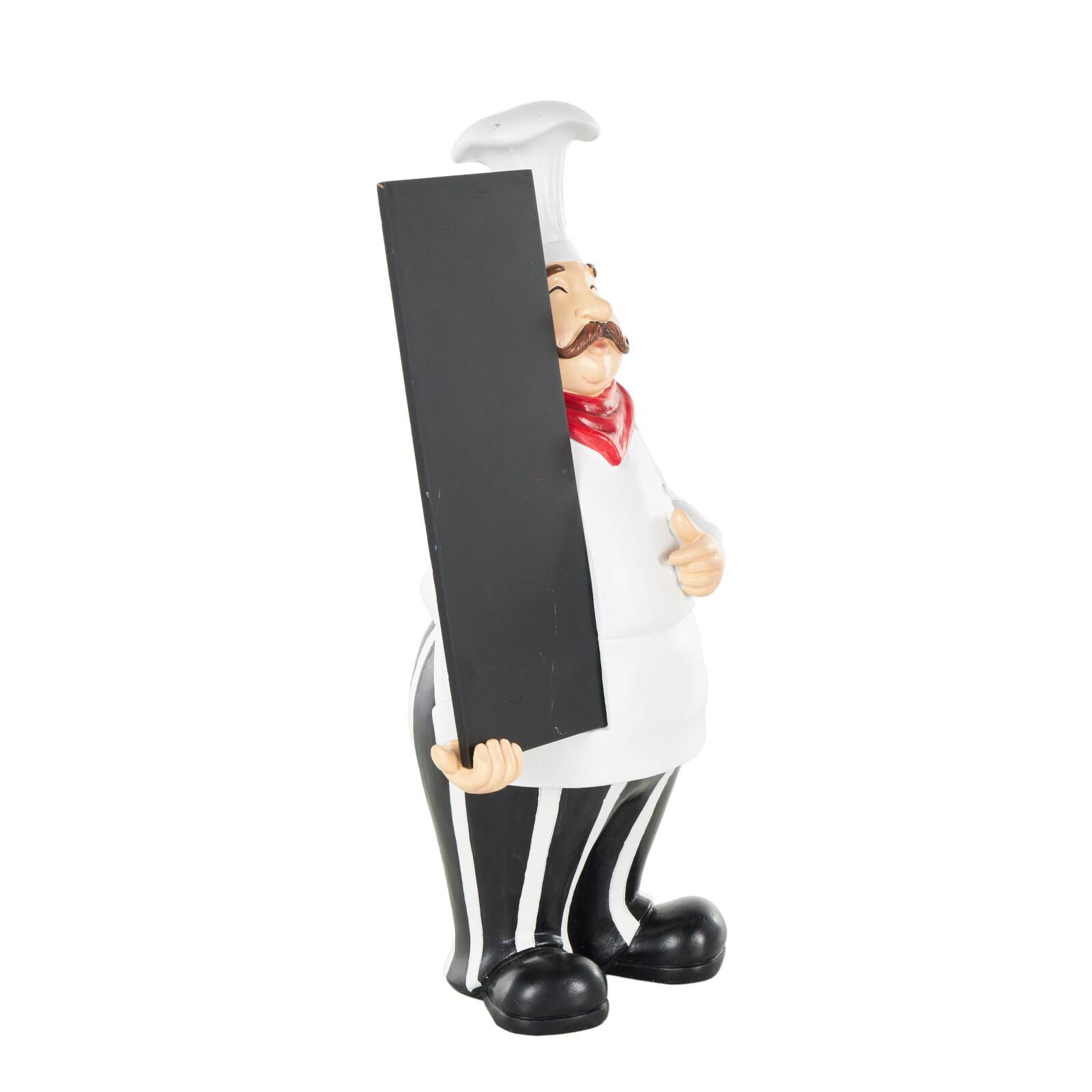 14.5" White with Chalkboard Polystone Chef Decorative Figurine Sculpture