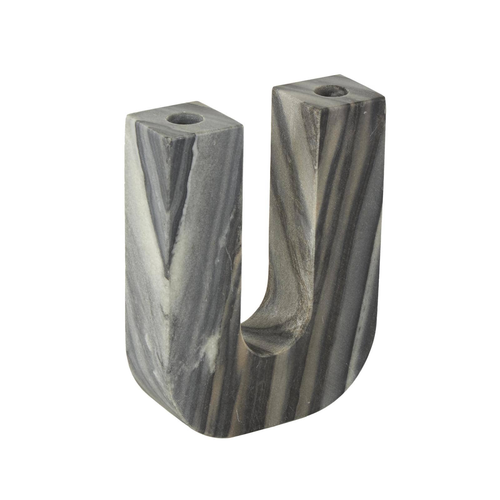 Marble Abstract U-Shaped Candle Holder