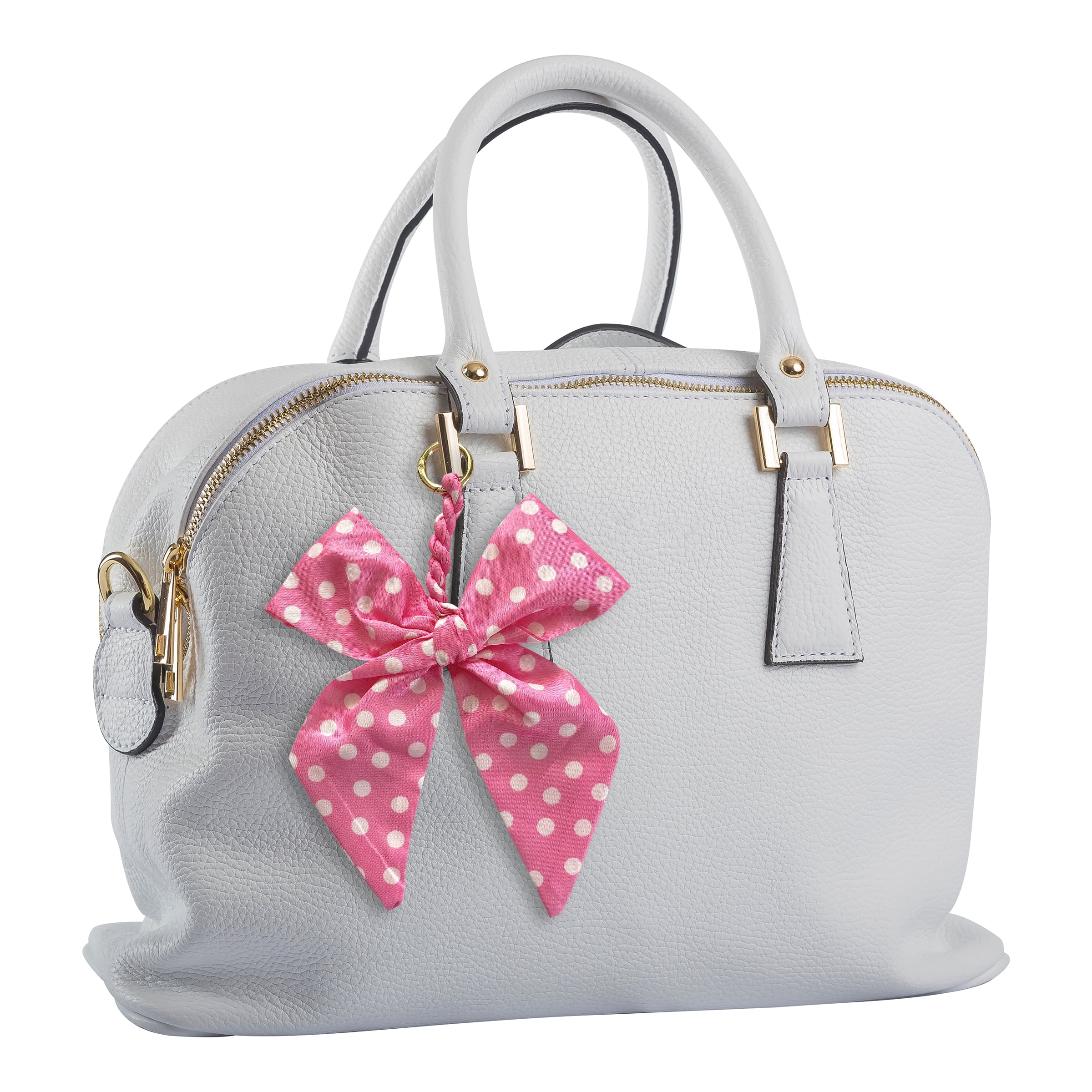 Charmed Bar Pink & White Dots Bow Bag Charm by Bead Landing™
